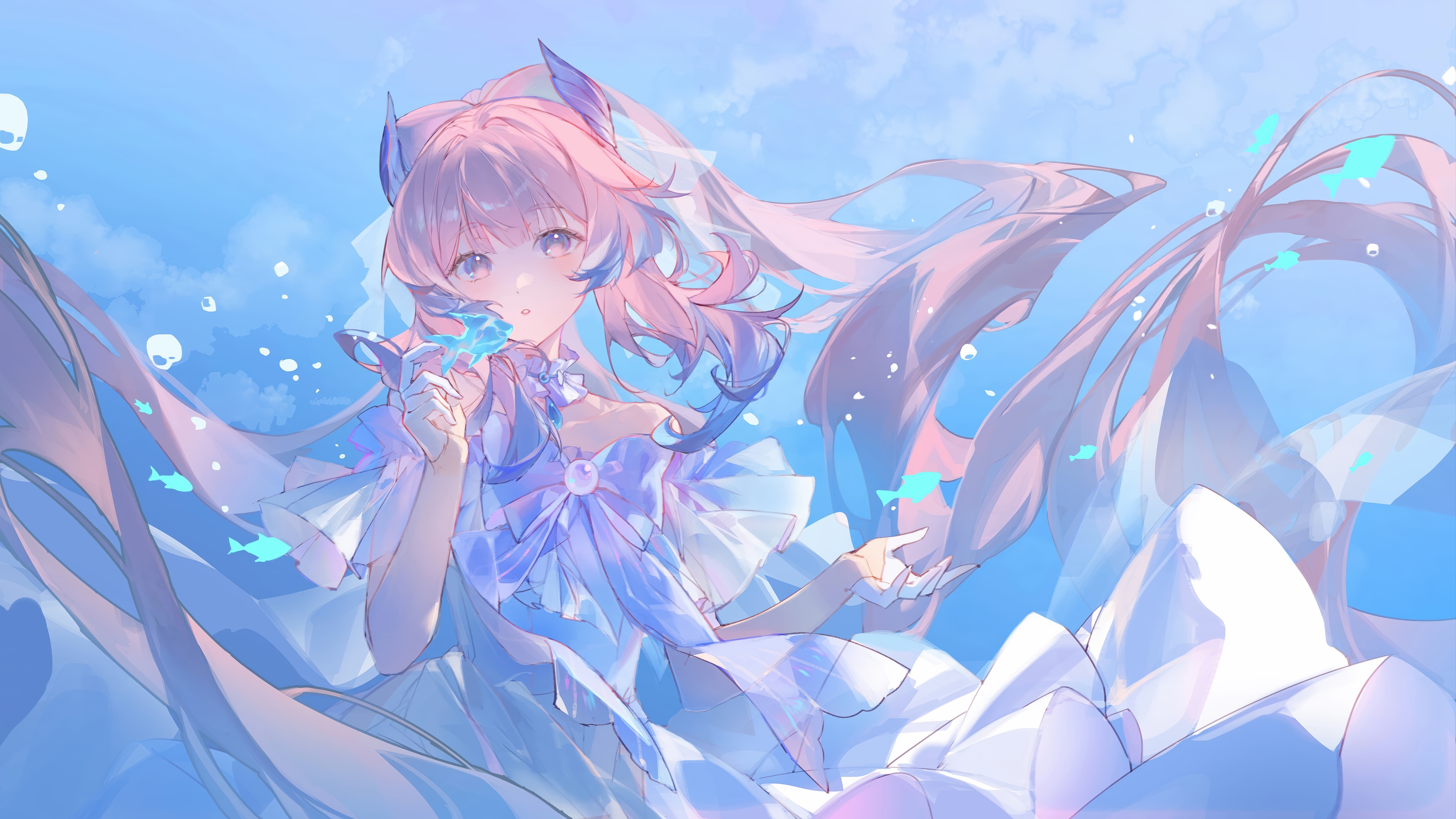 Sangonomiya Kokomi from Genshin Impact 4K HD Wallpaper