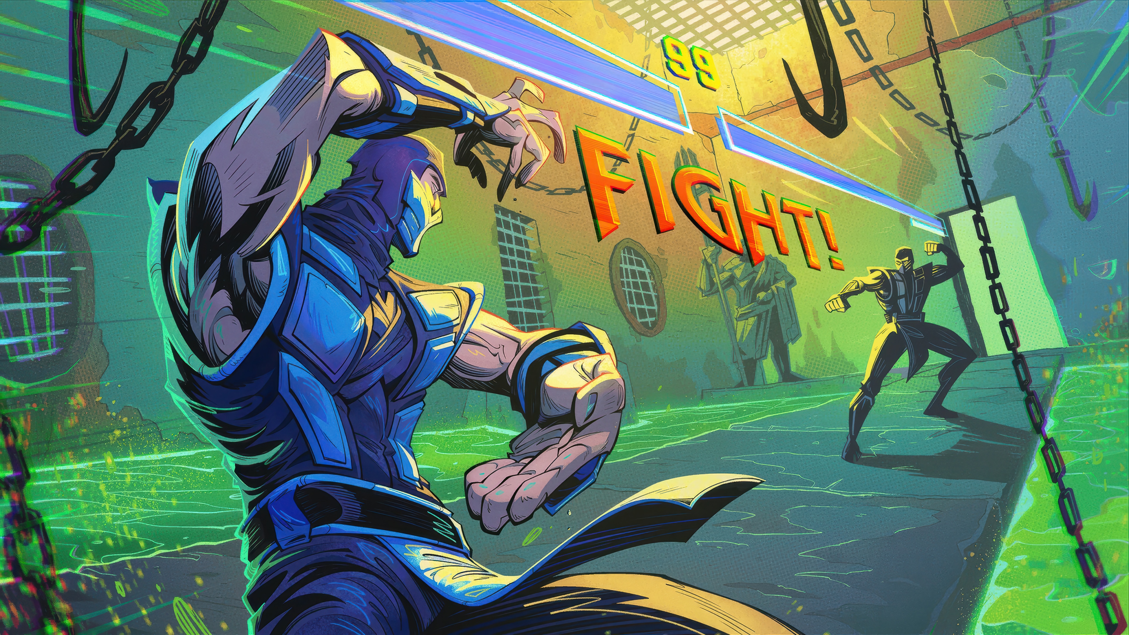 Sub-Zero and Scorpion in Mortal Kombat 4K HD Wallpaper