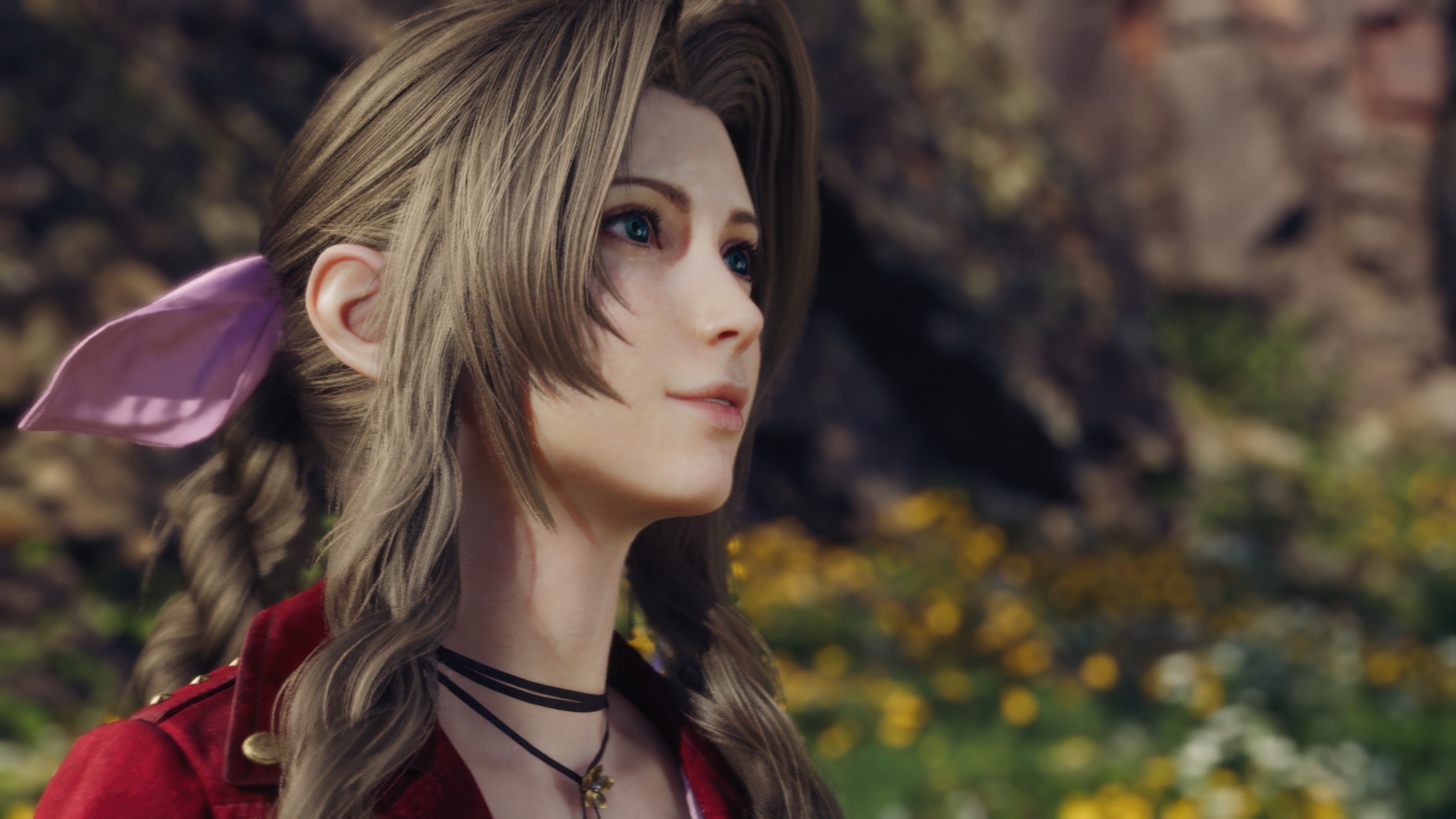 Aerith Gainsborough in Final Fantasy 7 Remake Rebirth 4K HD Wallpaper