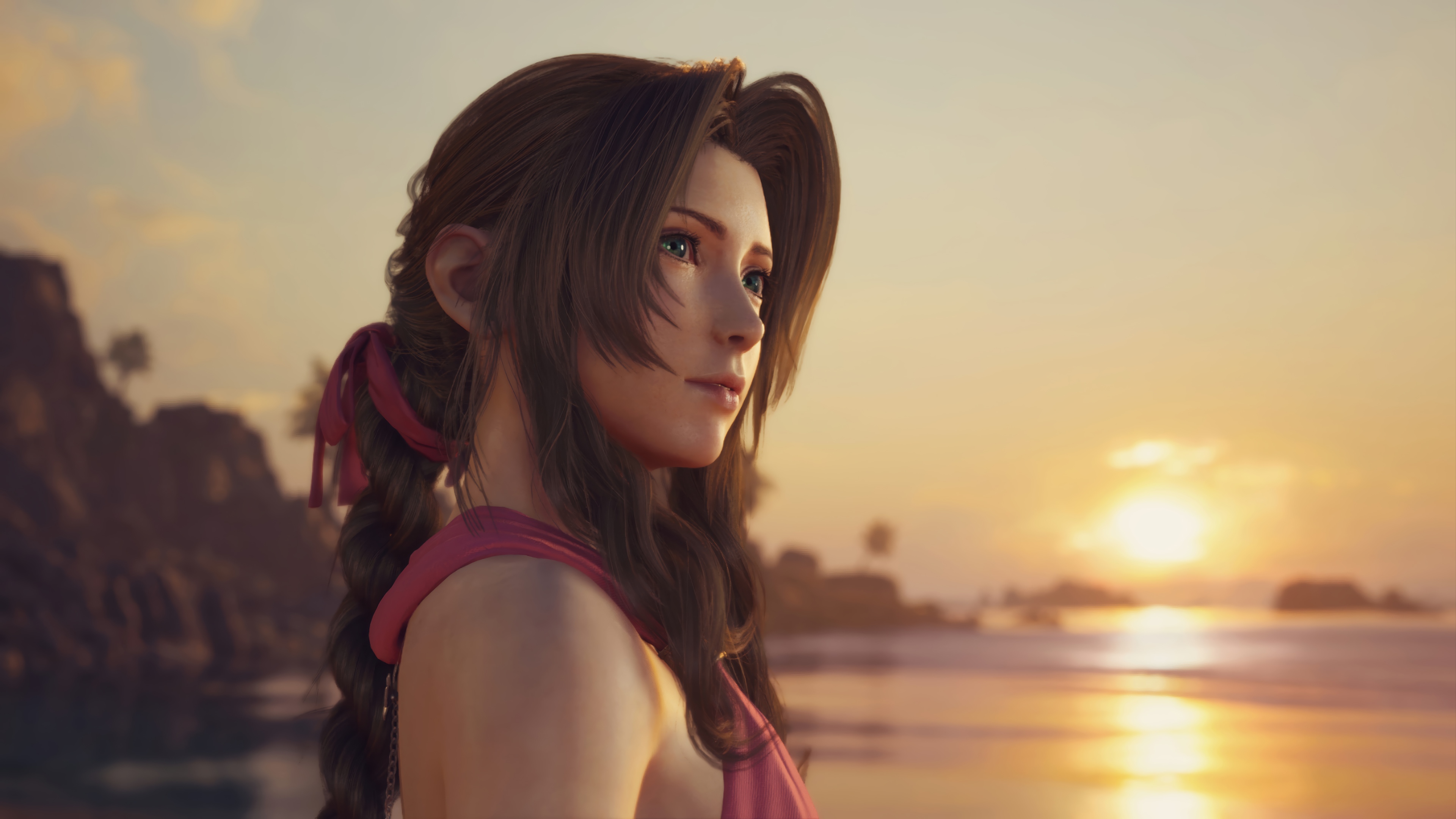 Aerith in Final Fantasy 7 Remake Rebirth 4K HD Wallpaper
