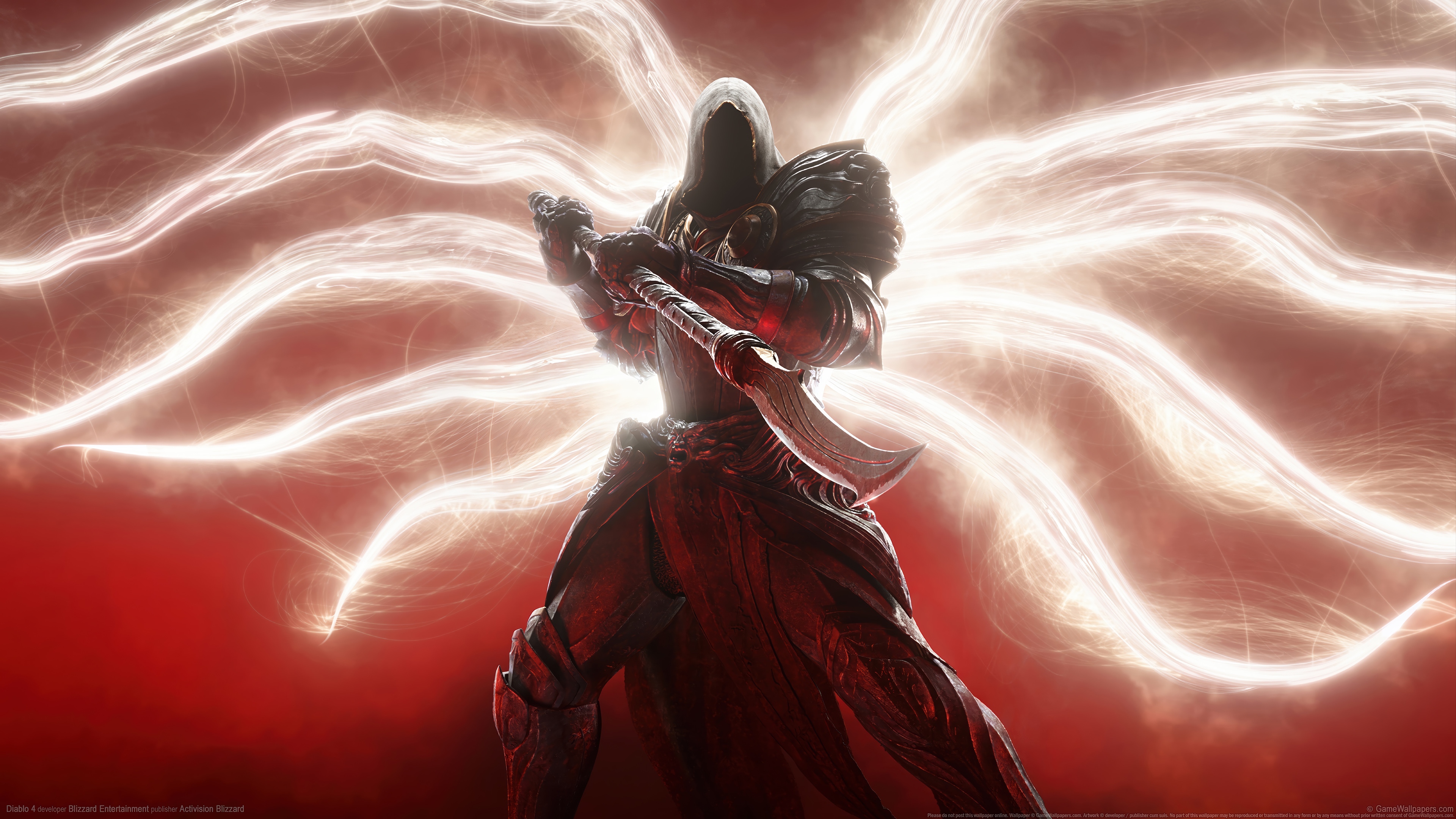 Inarius from Diablo IV with glowing wings HD Wallpaper