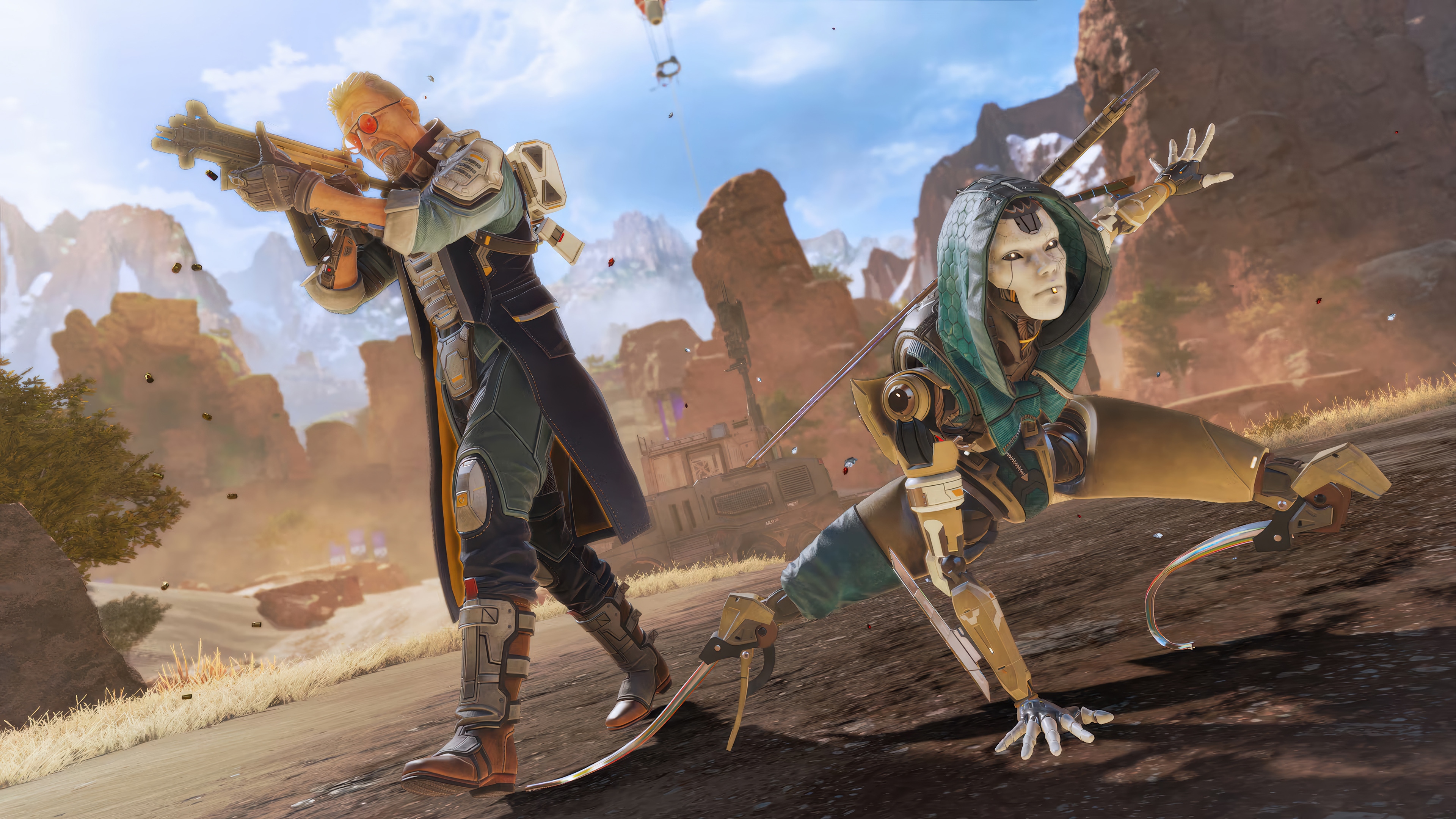 Apex Legends: Ash and Ballistic in a Desert Landscape HD Wallpaper