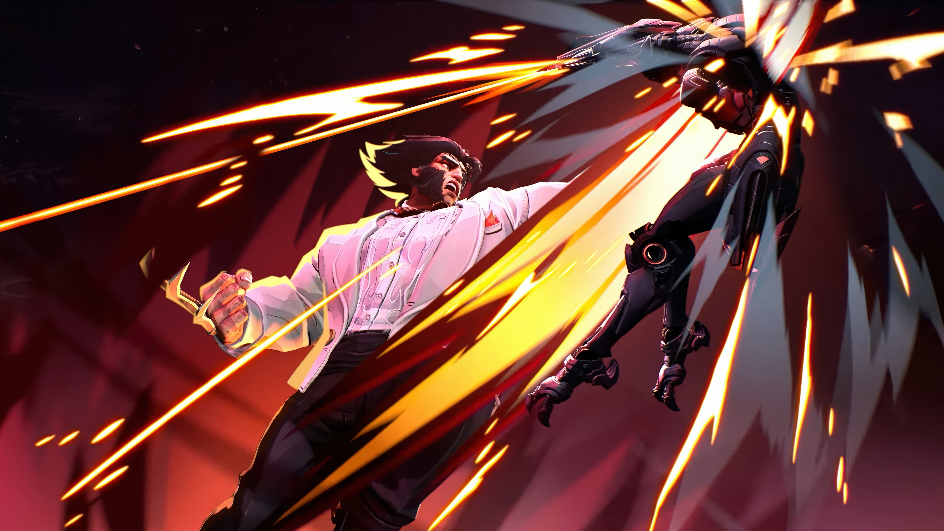 Wolverine and Ultron fight in Marvel Rivals 4K HD Wallpaper