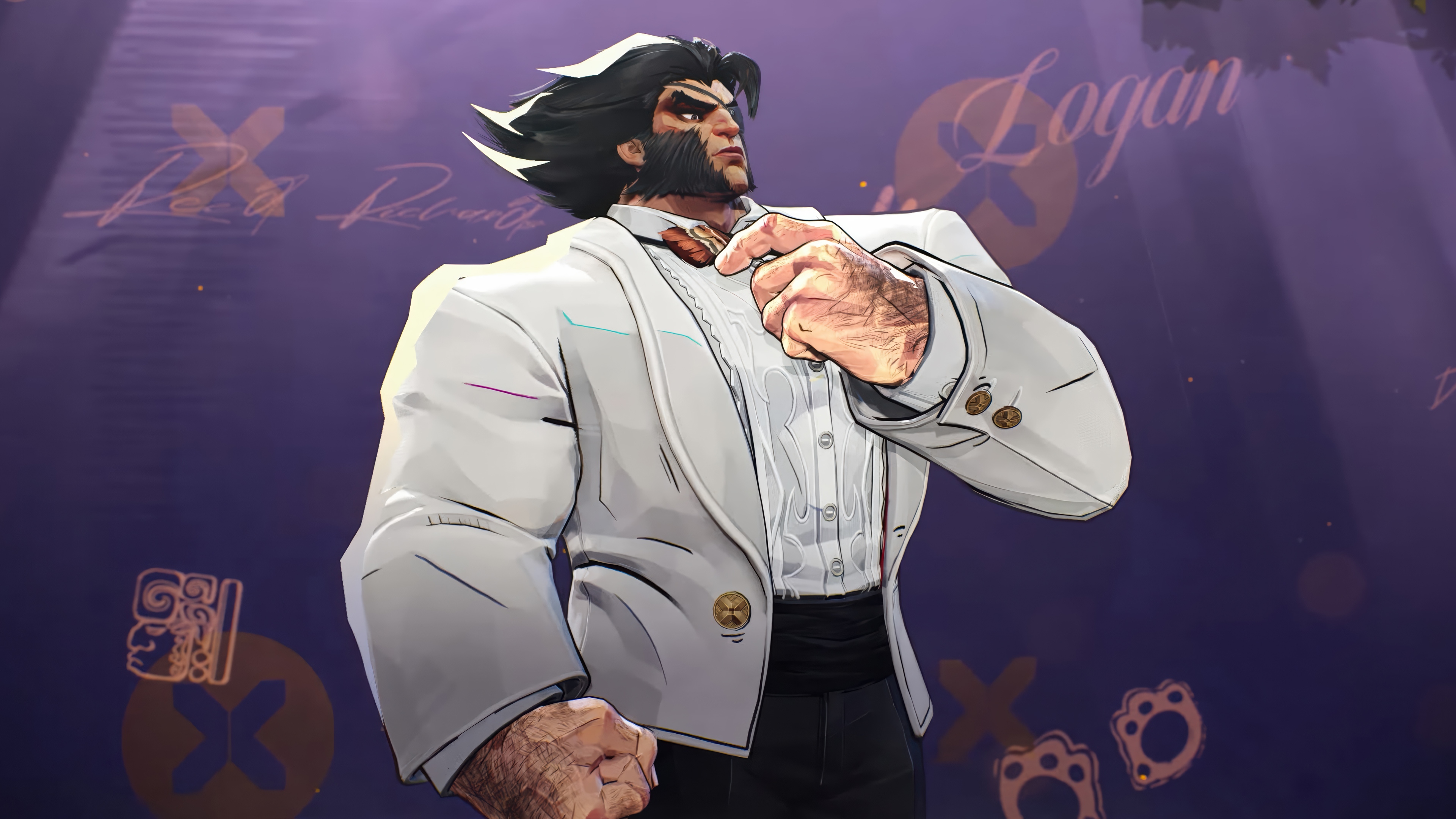 Wolverine in a white suit from Marvel Rivals 4K HD Wallpaper