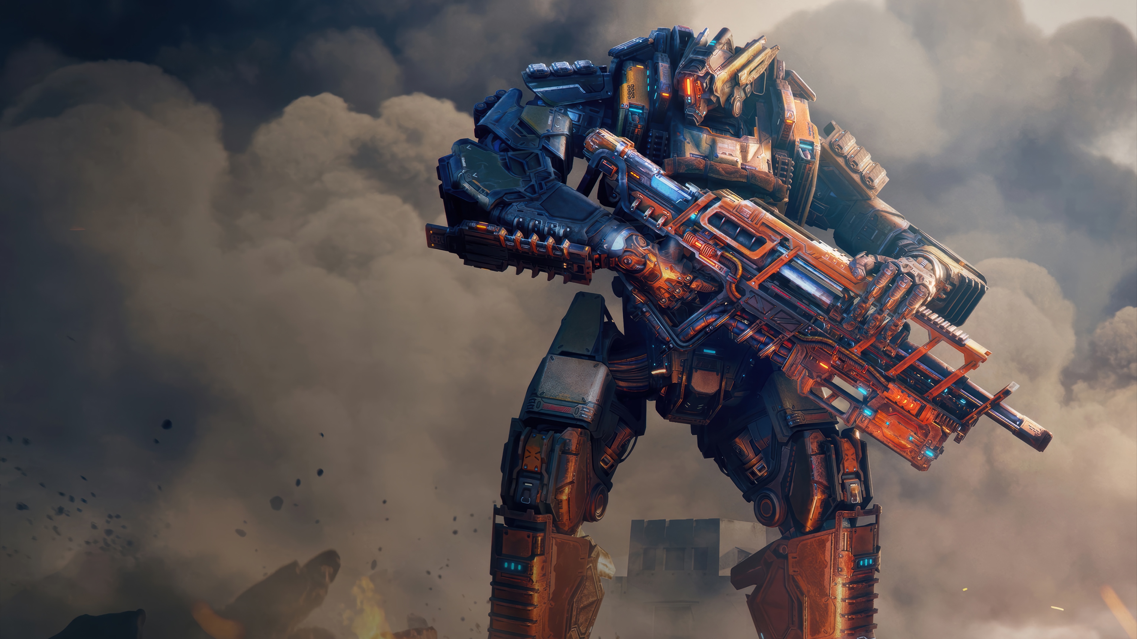Steel Hunters Robot with Gun 4K HD Wallpaper