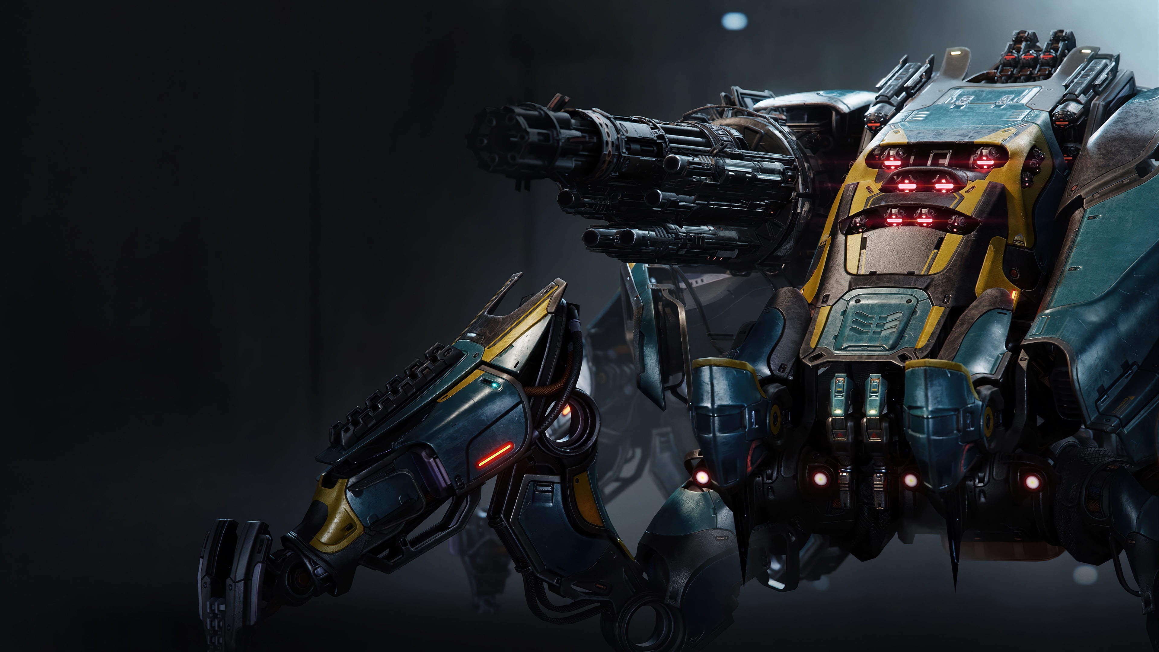 Steel Hunters Robot with Gatling Gun HD Wallpaper