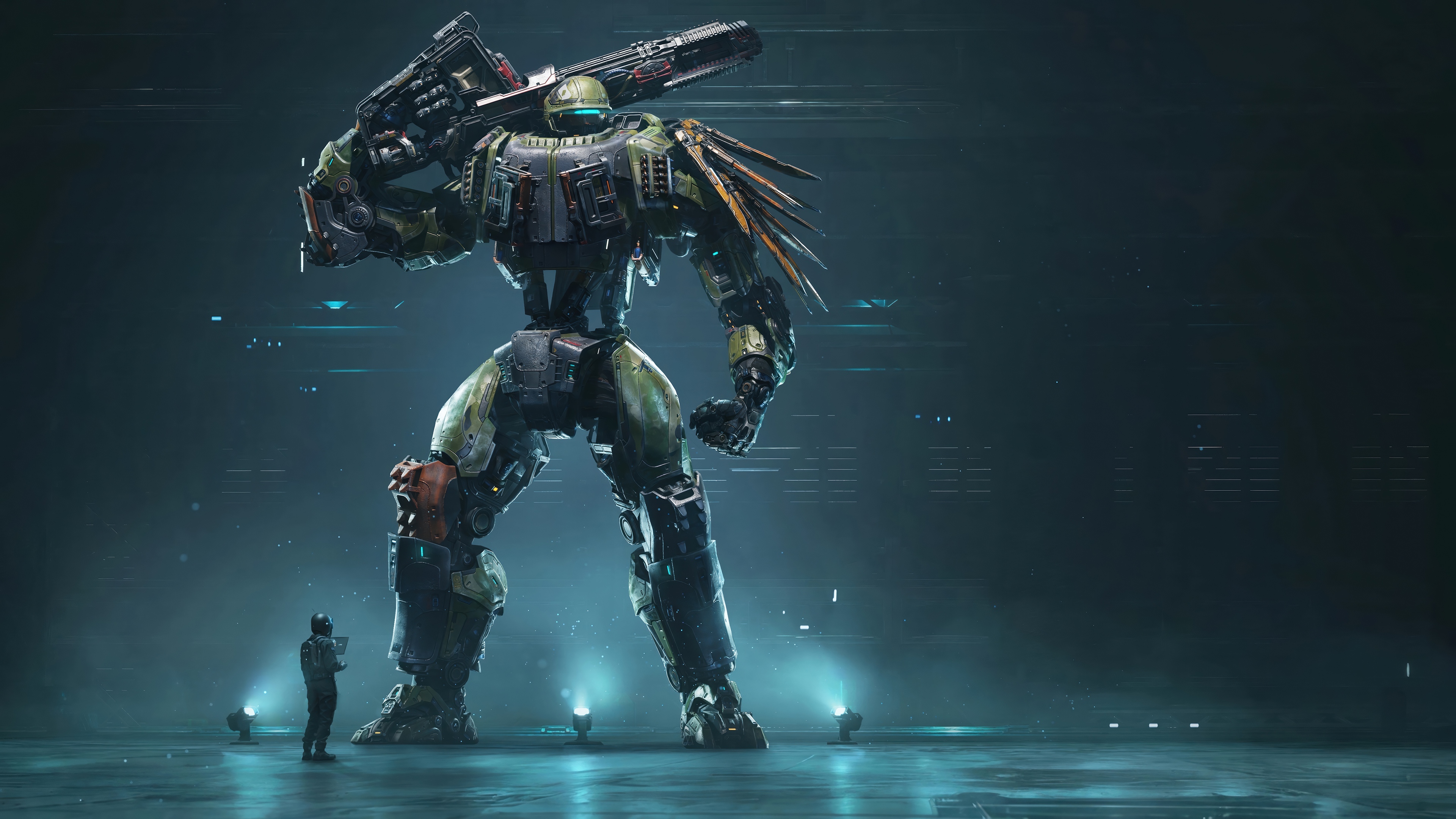 Steel Hunters Robot with Soldier HD Wallpaper