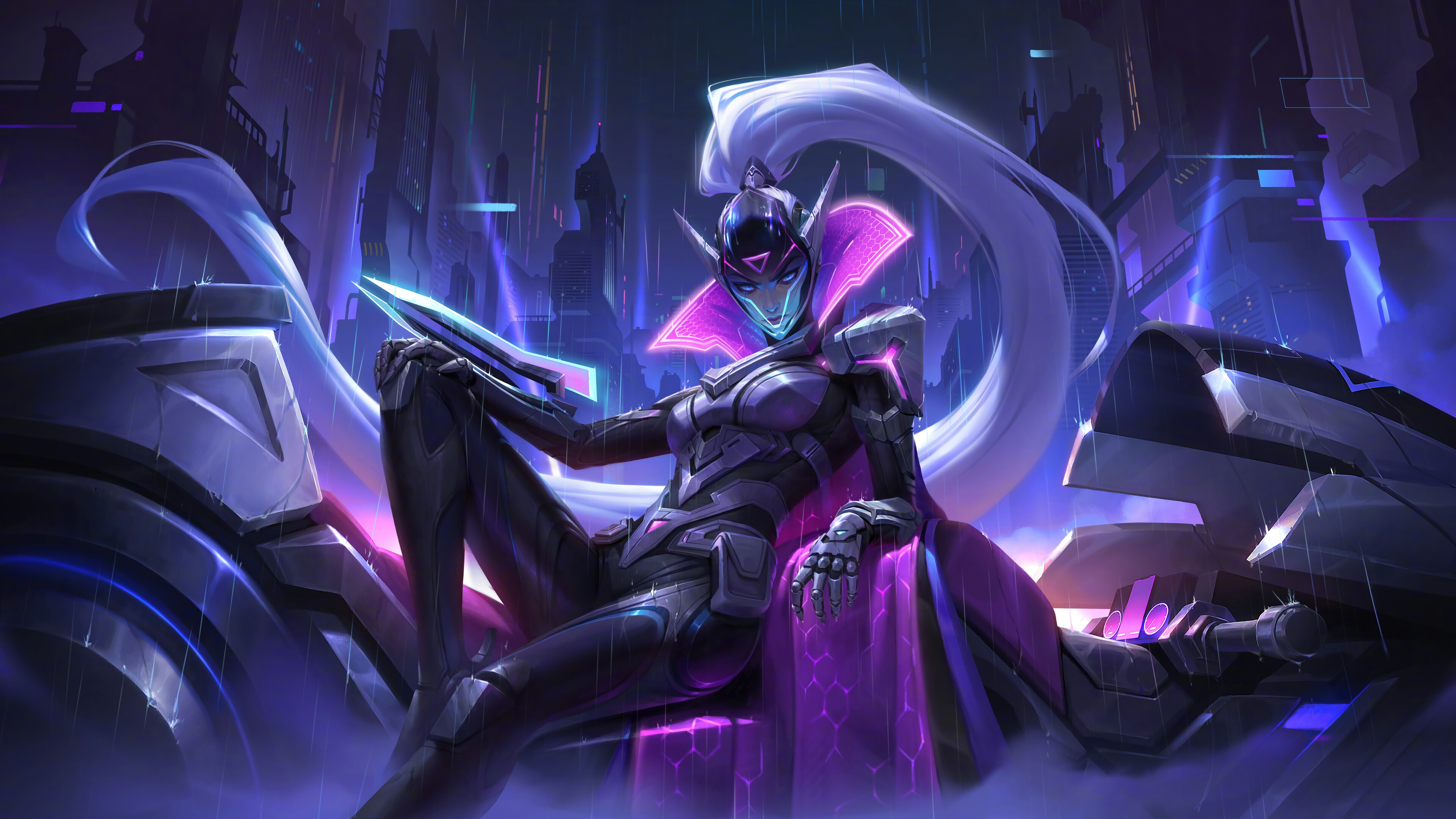 PROJECT: Vayne in a futuristic city HD Wallpaper