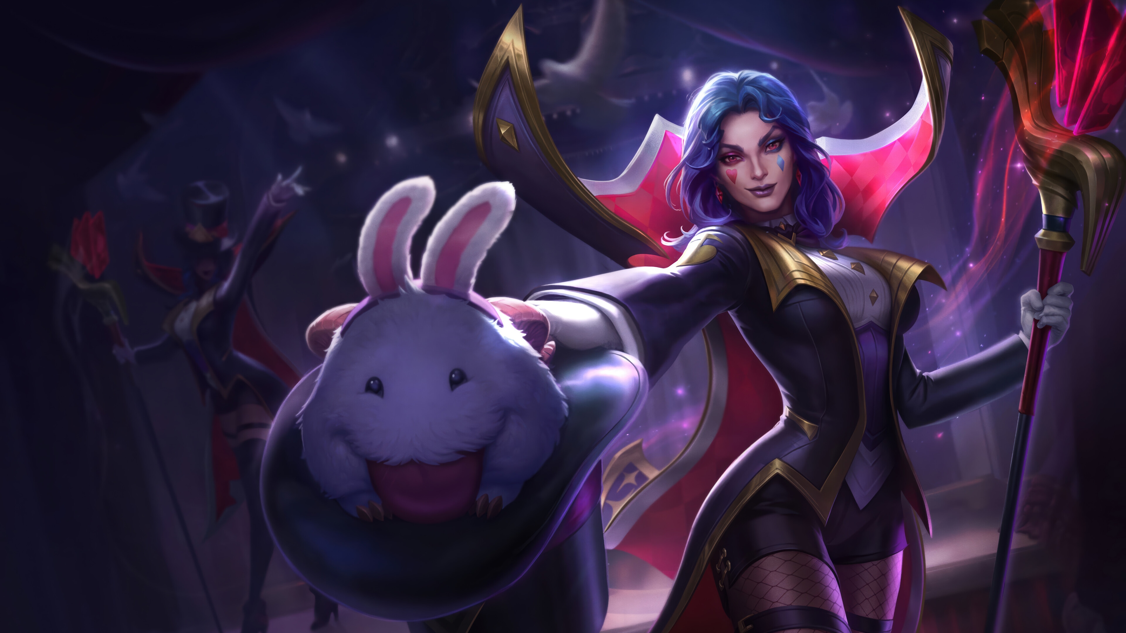 LeBlanc with a Poro in League of Legends Splash Art 4K HD Wallpaper