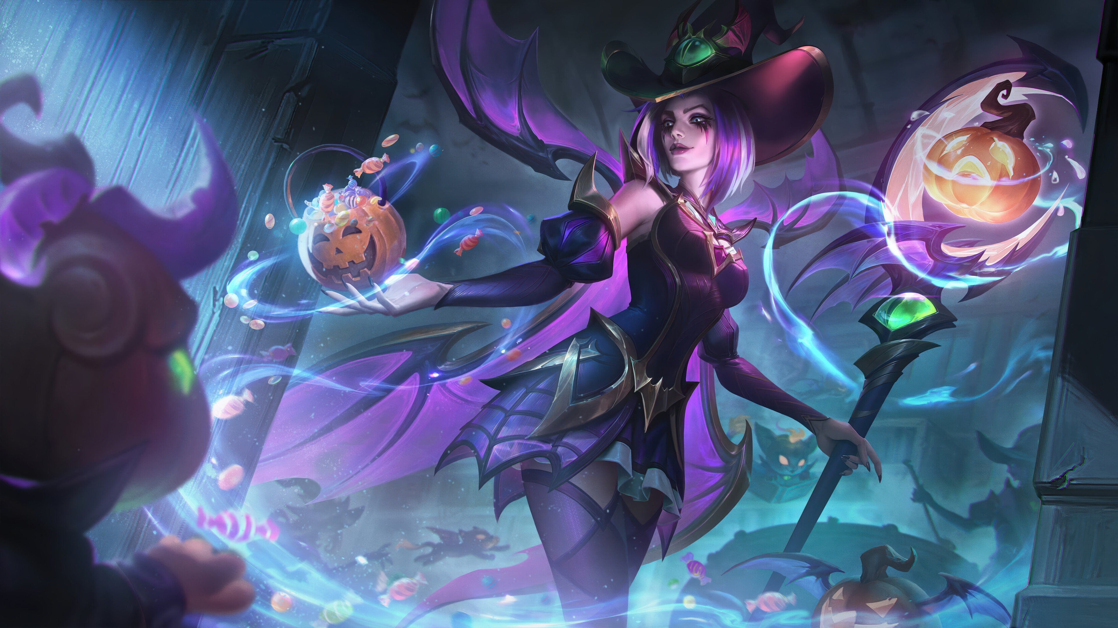LeBlanc from League of Legends Halloween Splash Art 4K HD Wallpaper
