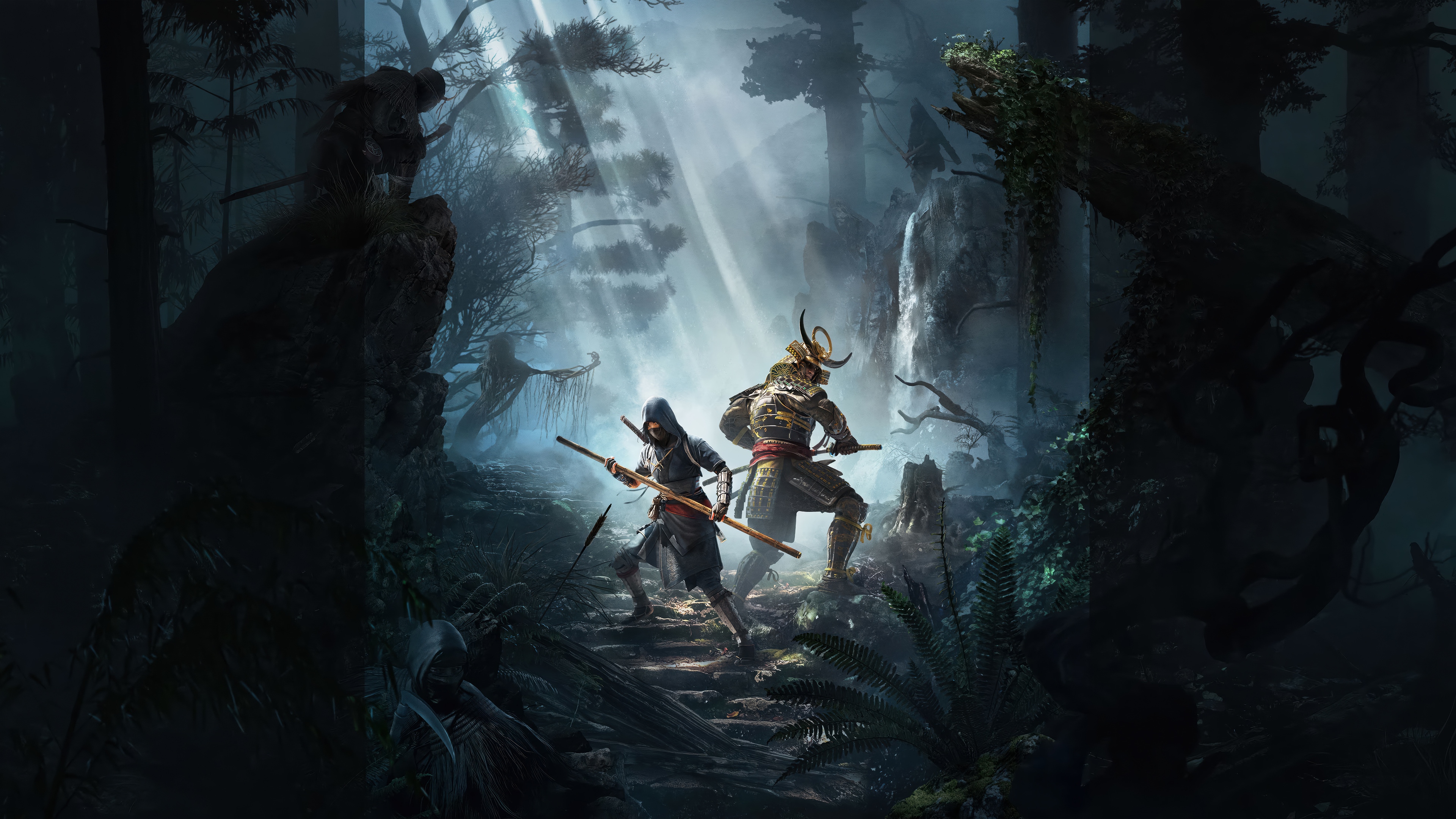 Yasuke and Naoe in a forest, 4K HD Wallpaper