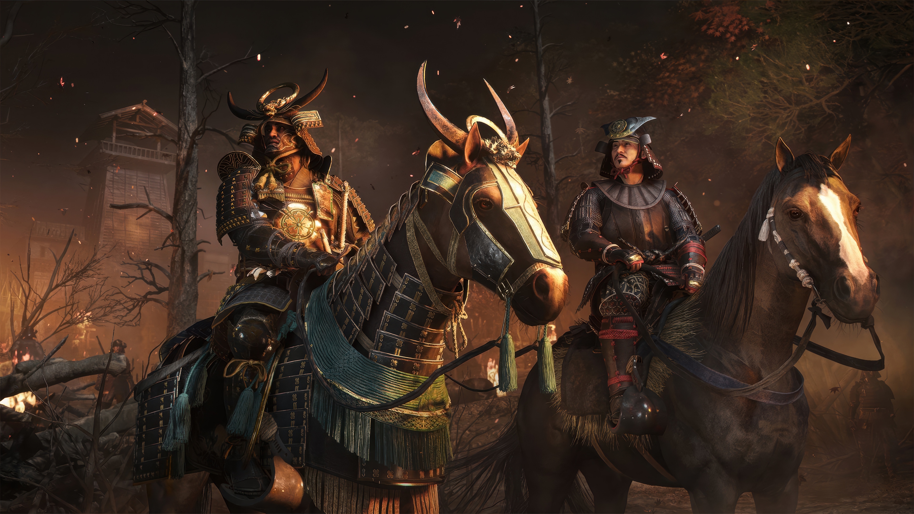 Two Samurai Warriors on Horseback in 4K HD Wallpaper