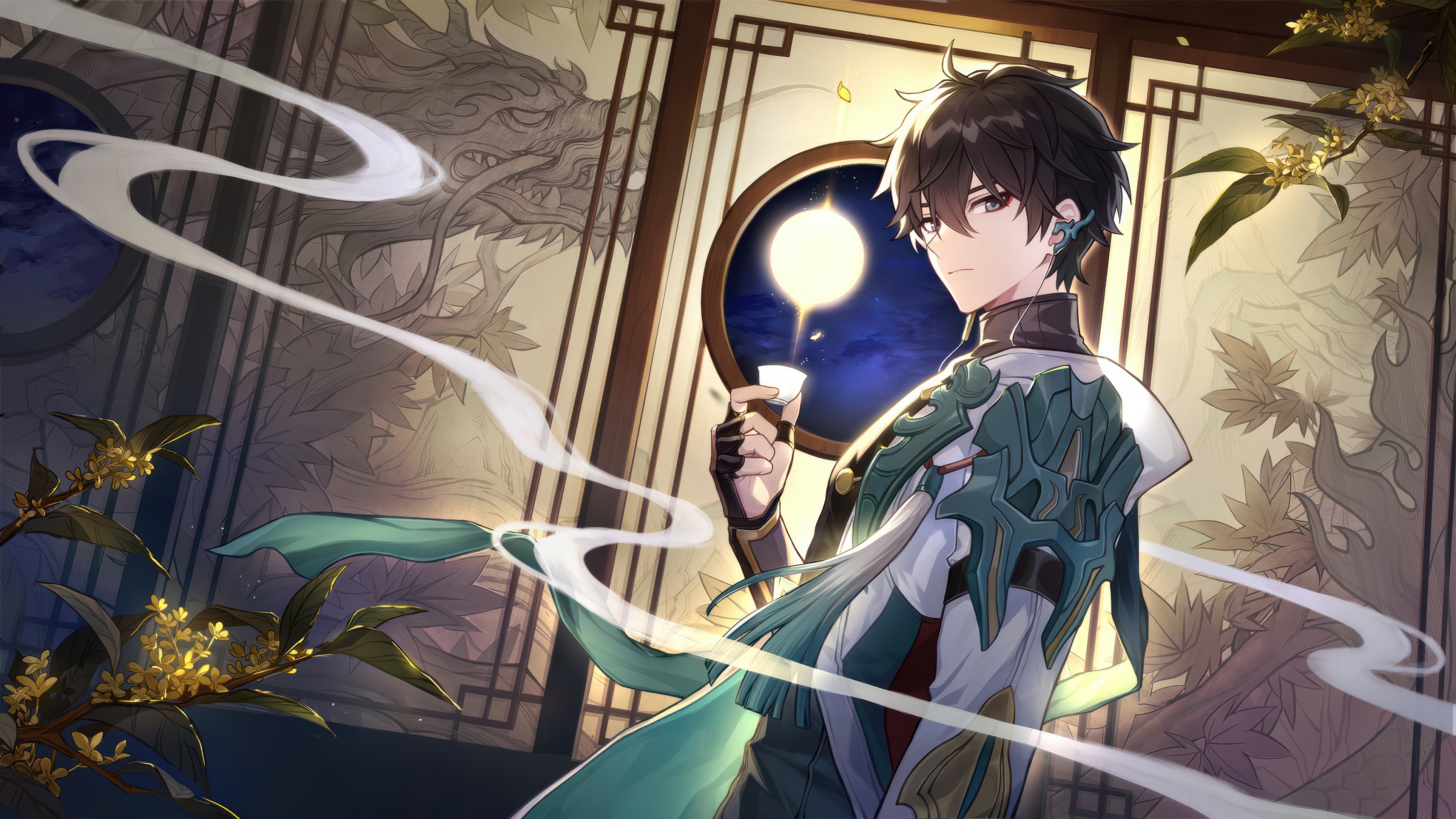 Dan Heng from Honkai: Star Rail holding a cup HD Wallpaper