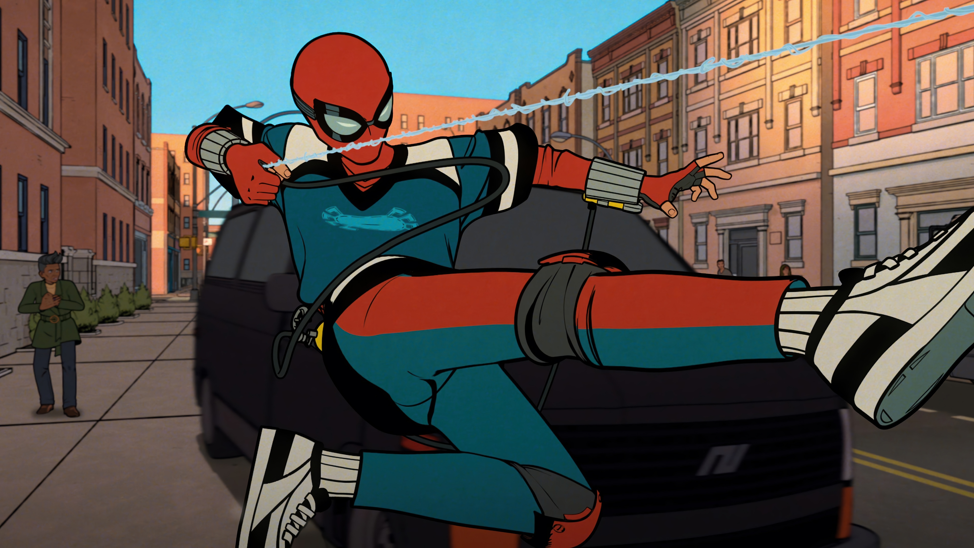 Spider-Man in a stylized animated TV series HD Wallpaper