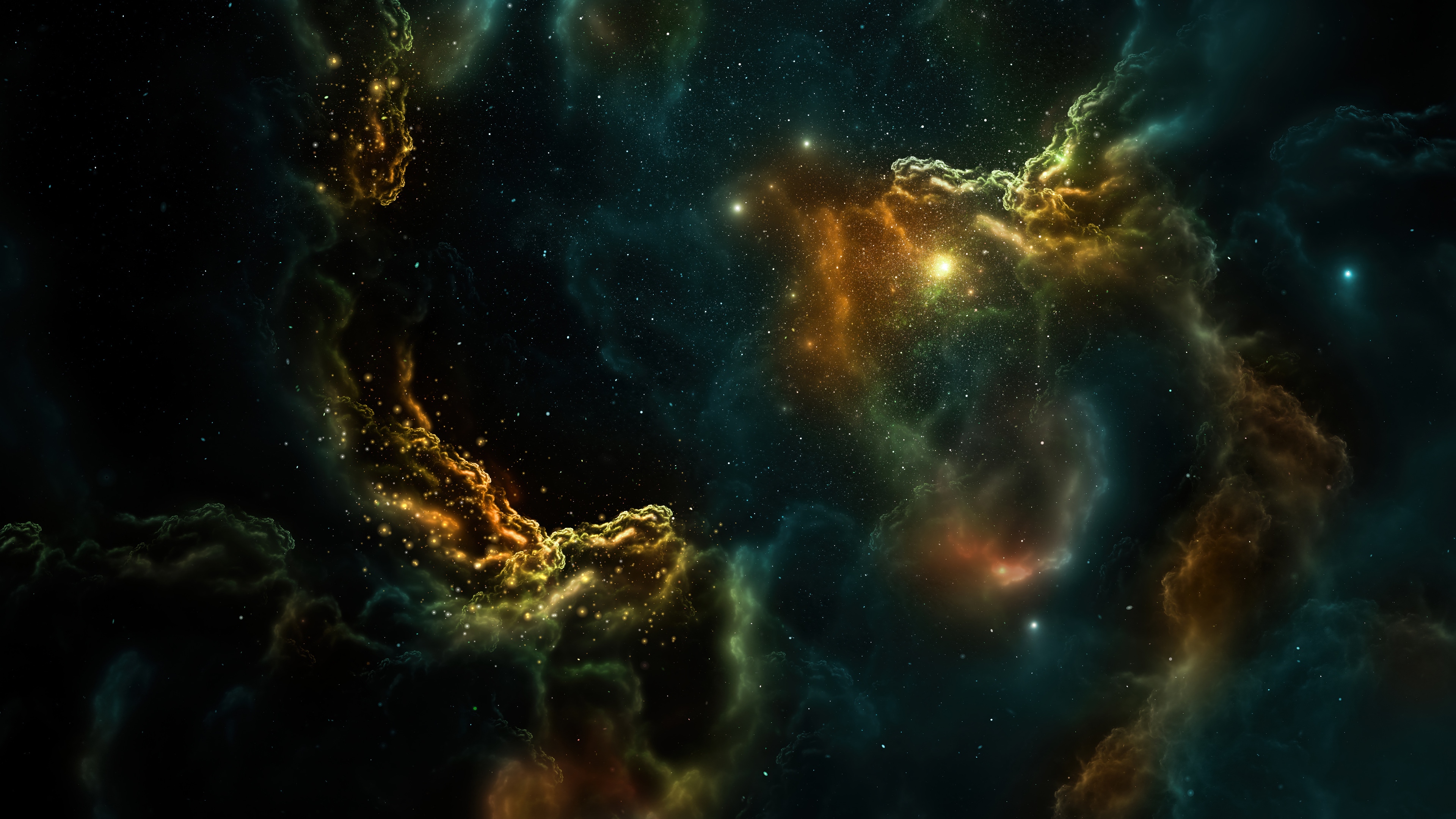 Colorful Nebula and Stars in Space 4K HD Wallpaper