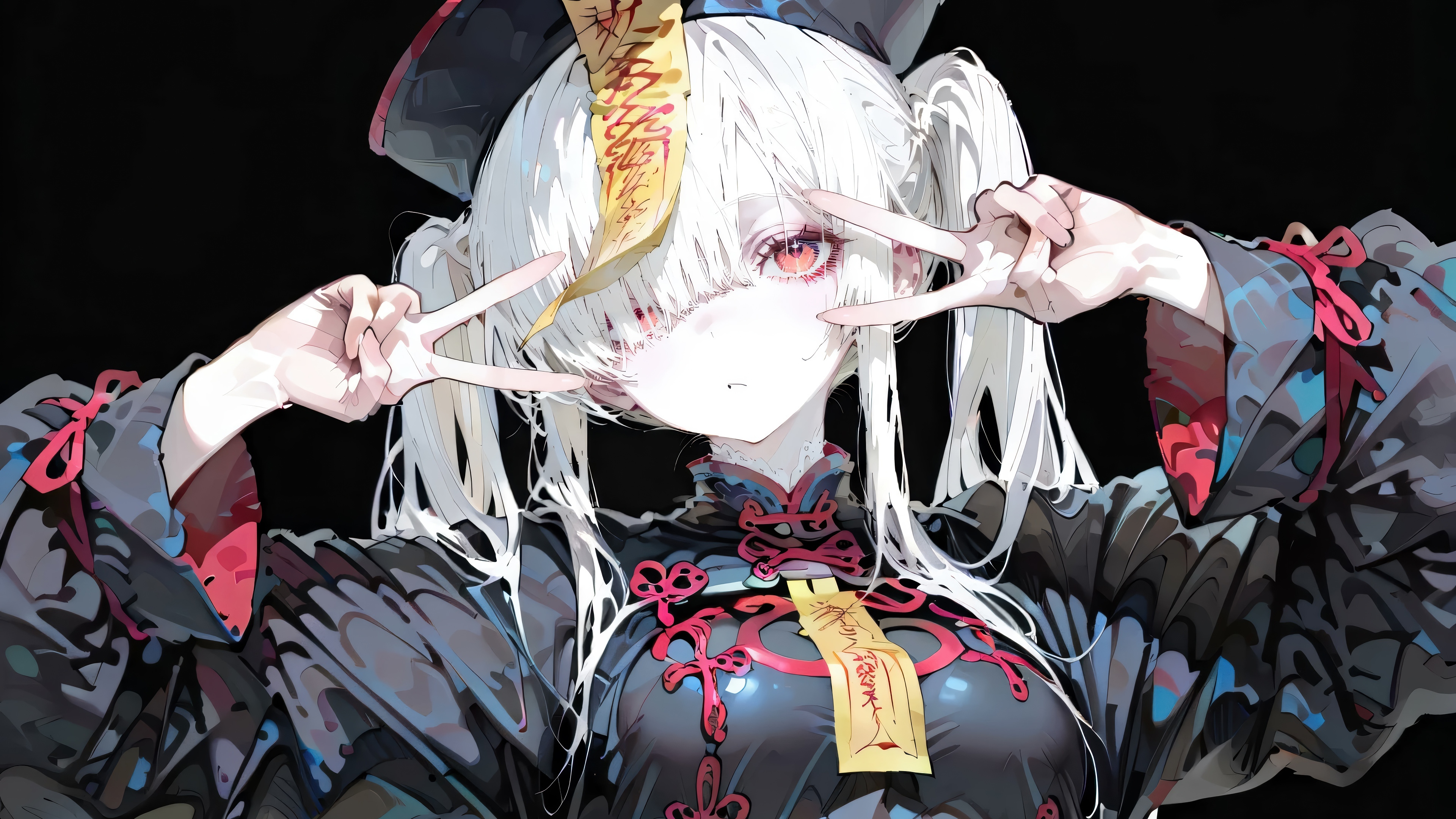 Anime Girl Jiangshi in Traditional Chinese Attire 4K HD Wallpaper