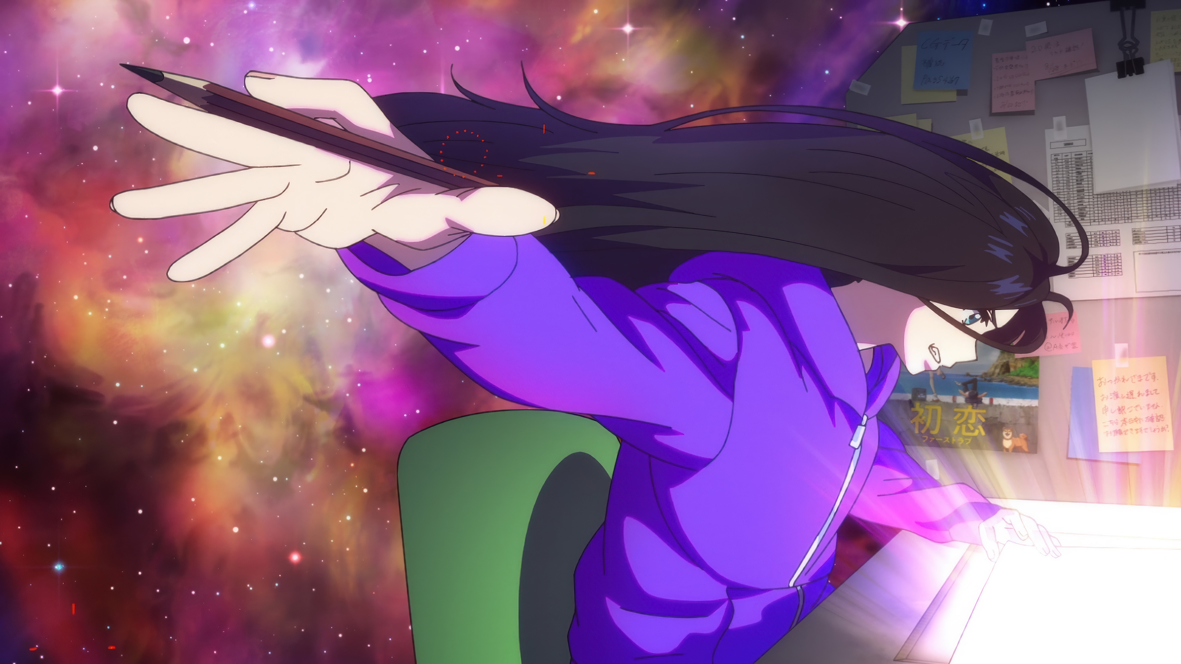 Natsuko Hirose Drawing in Space 4K HD Wallpaper