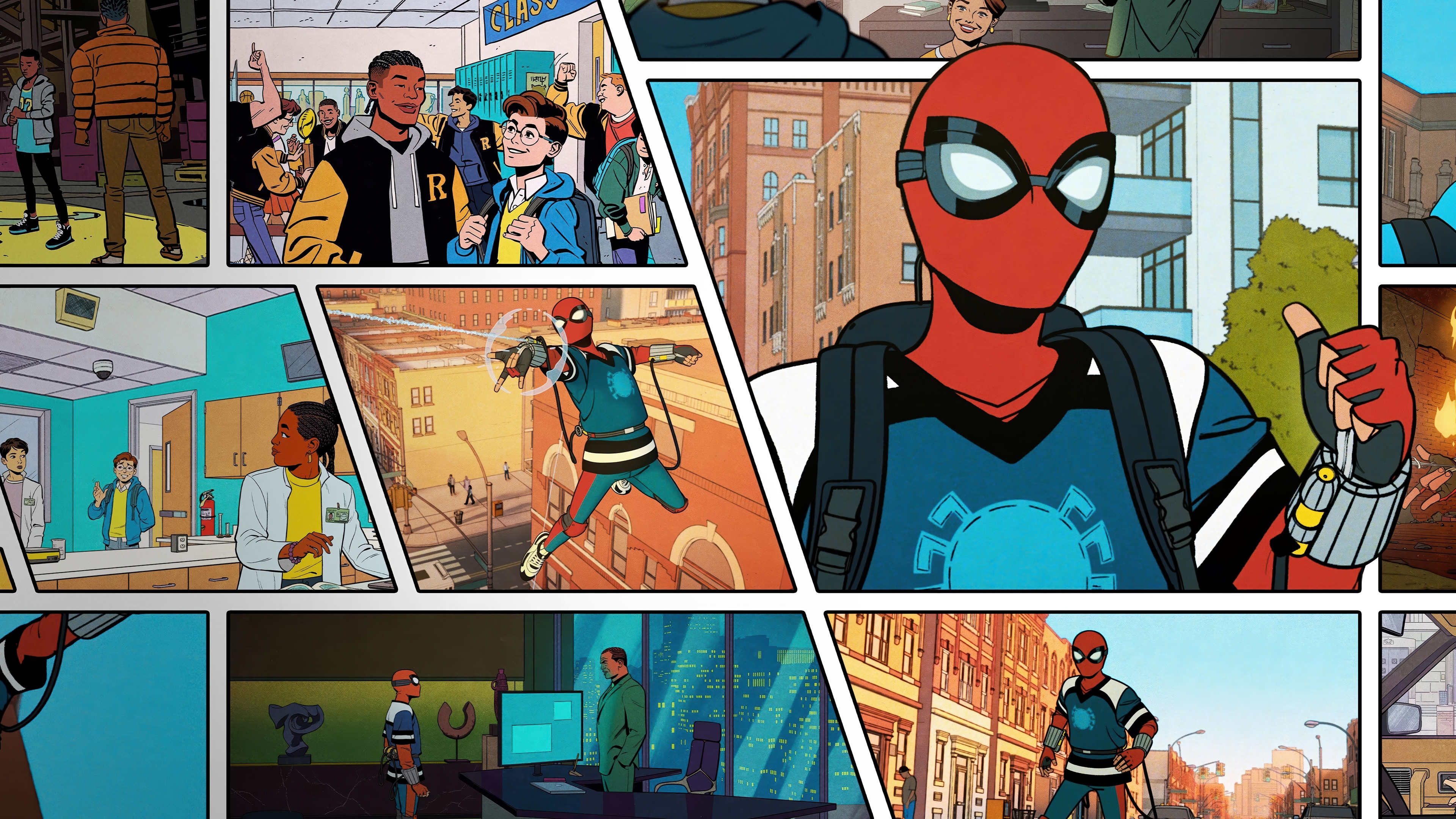 Spider-Man in a comic book style HD Wallpaper