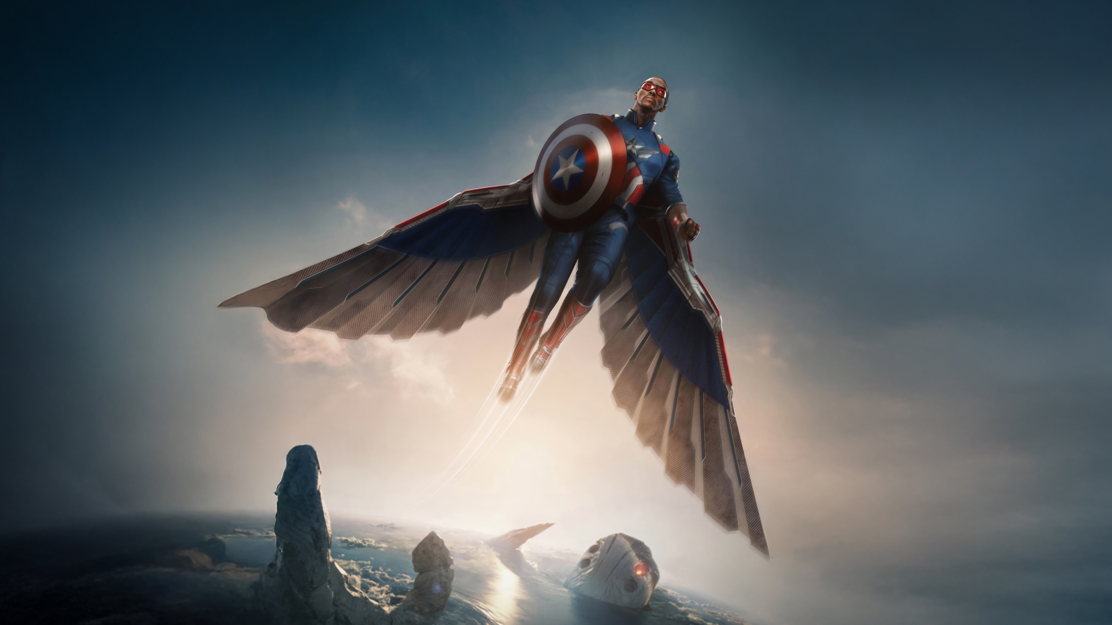 Sam Wilson as Captain America in 4K HD Wallpaper
