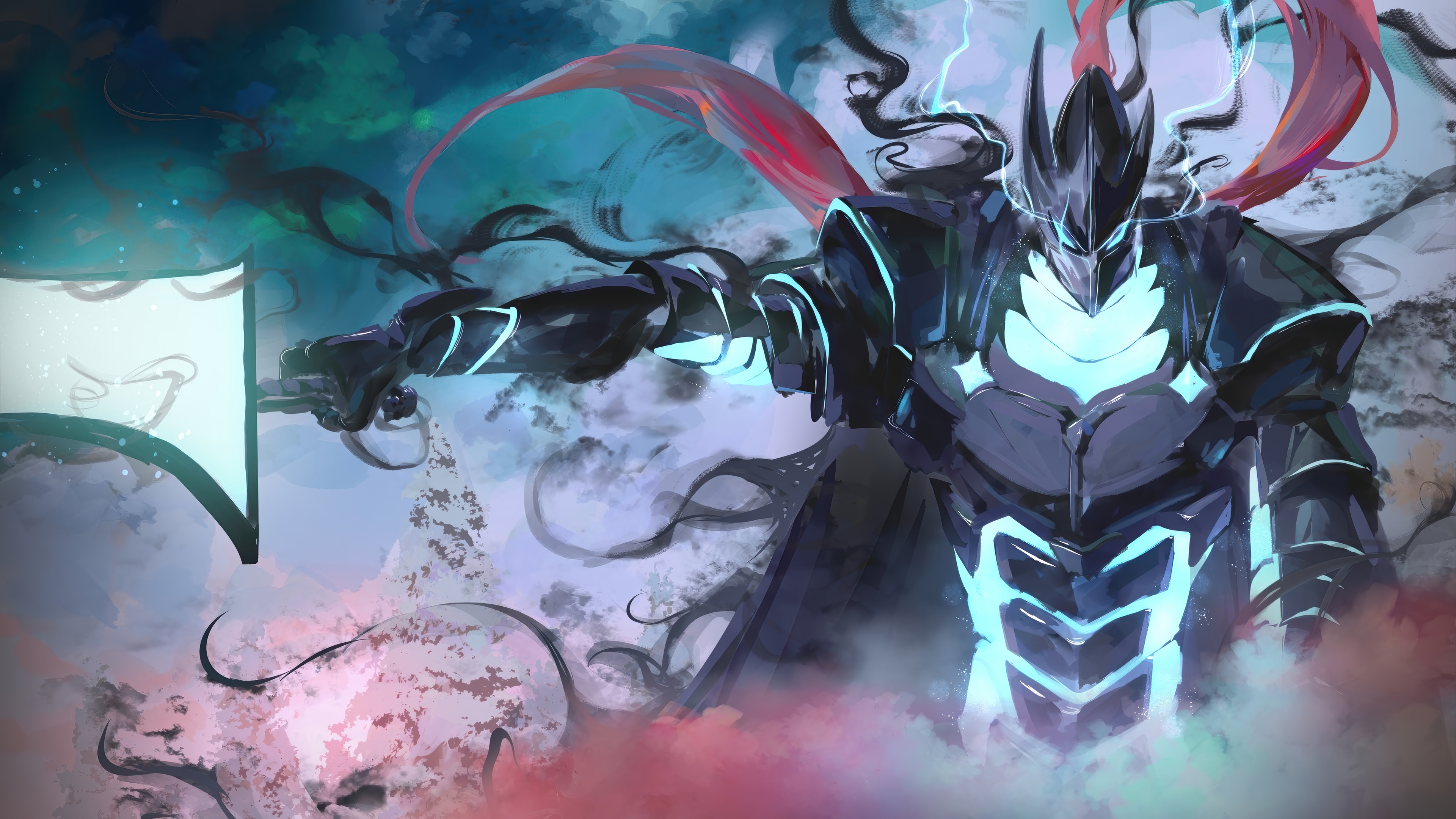 Igris from Solo Leveling holding a glowing weapon HD Wallpaper