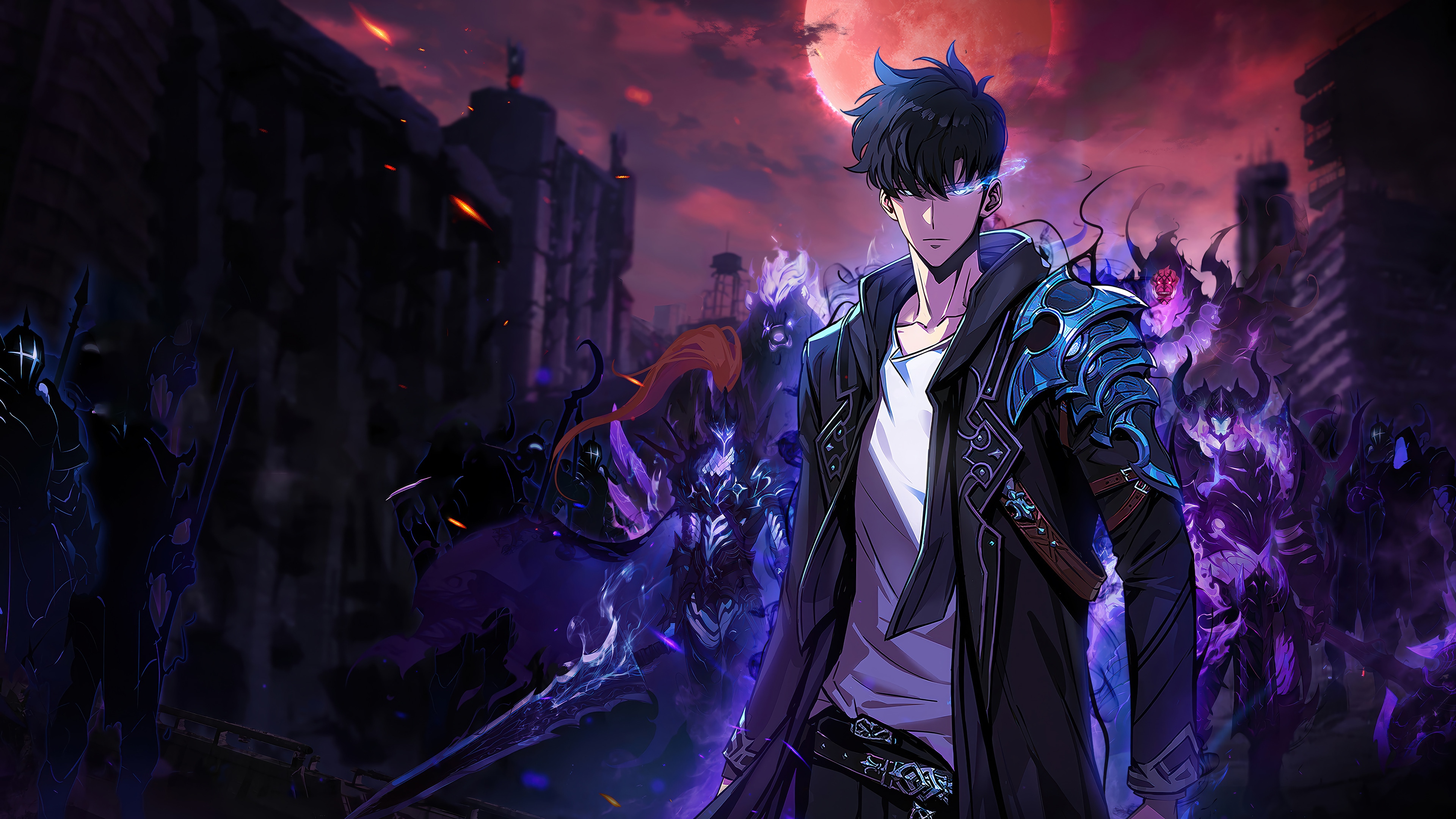 Sung Jin-Woo and Shadow Army in Solo Leveling: ARISE 4K HD Wallpaper