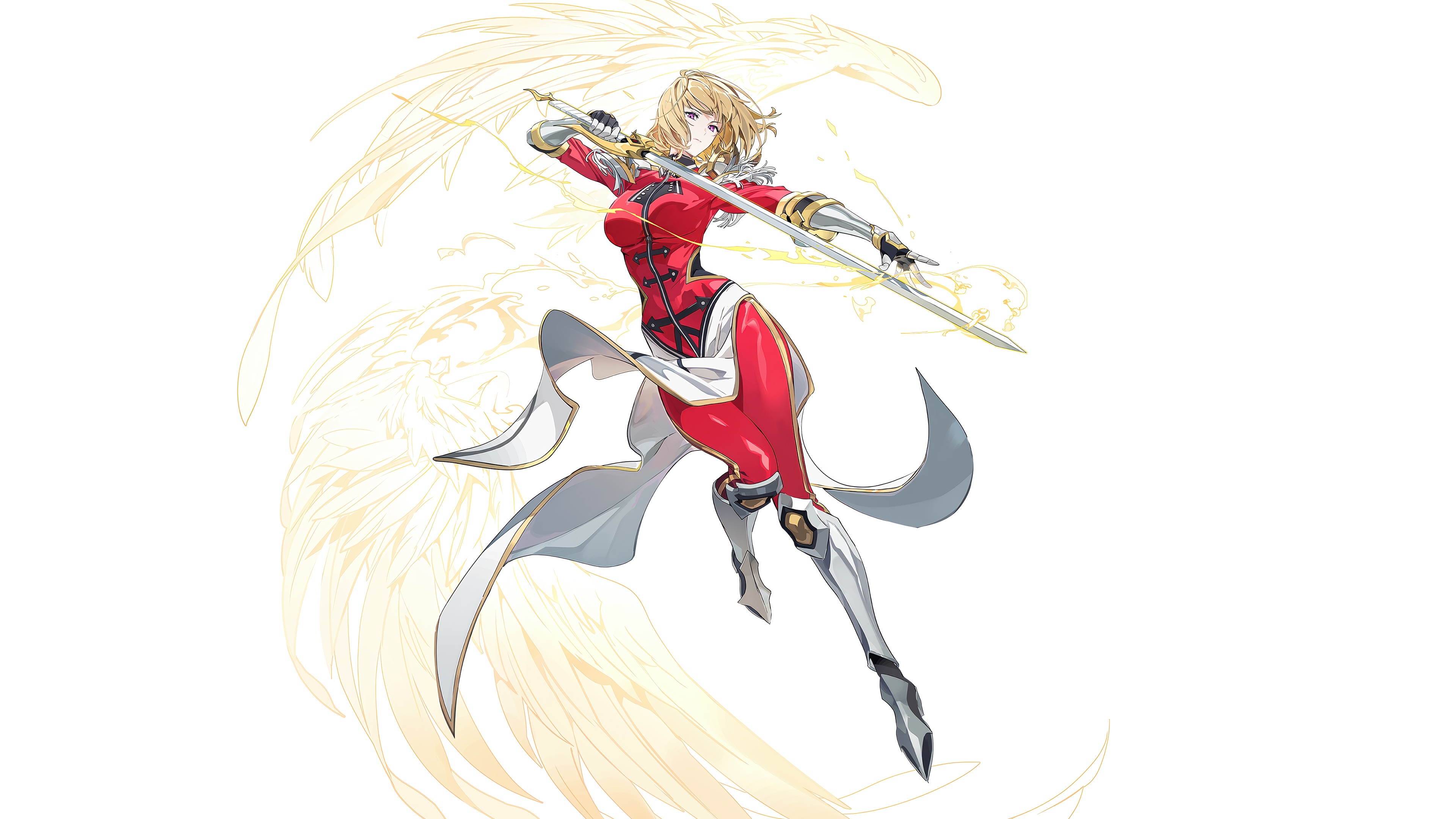 Cha Hae-In with Sword and Phoenix Wings 4K HD Wallpaper