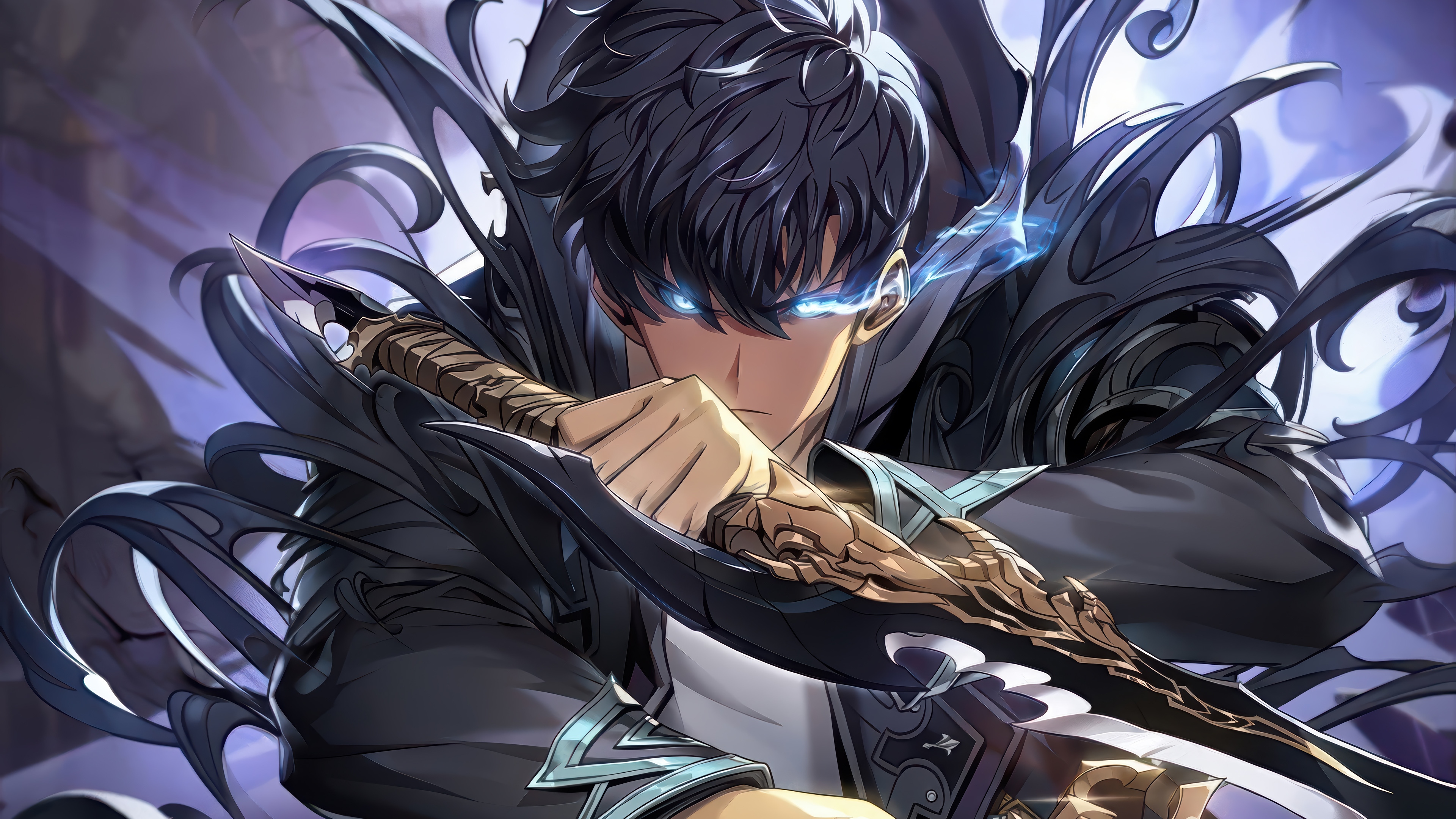 Sung Jin-Woo with Dagger in Solo Leveling: ARISE 4K HD Wallpaper