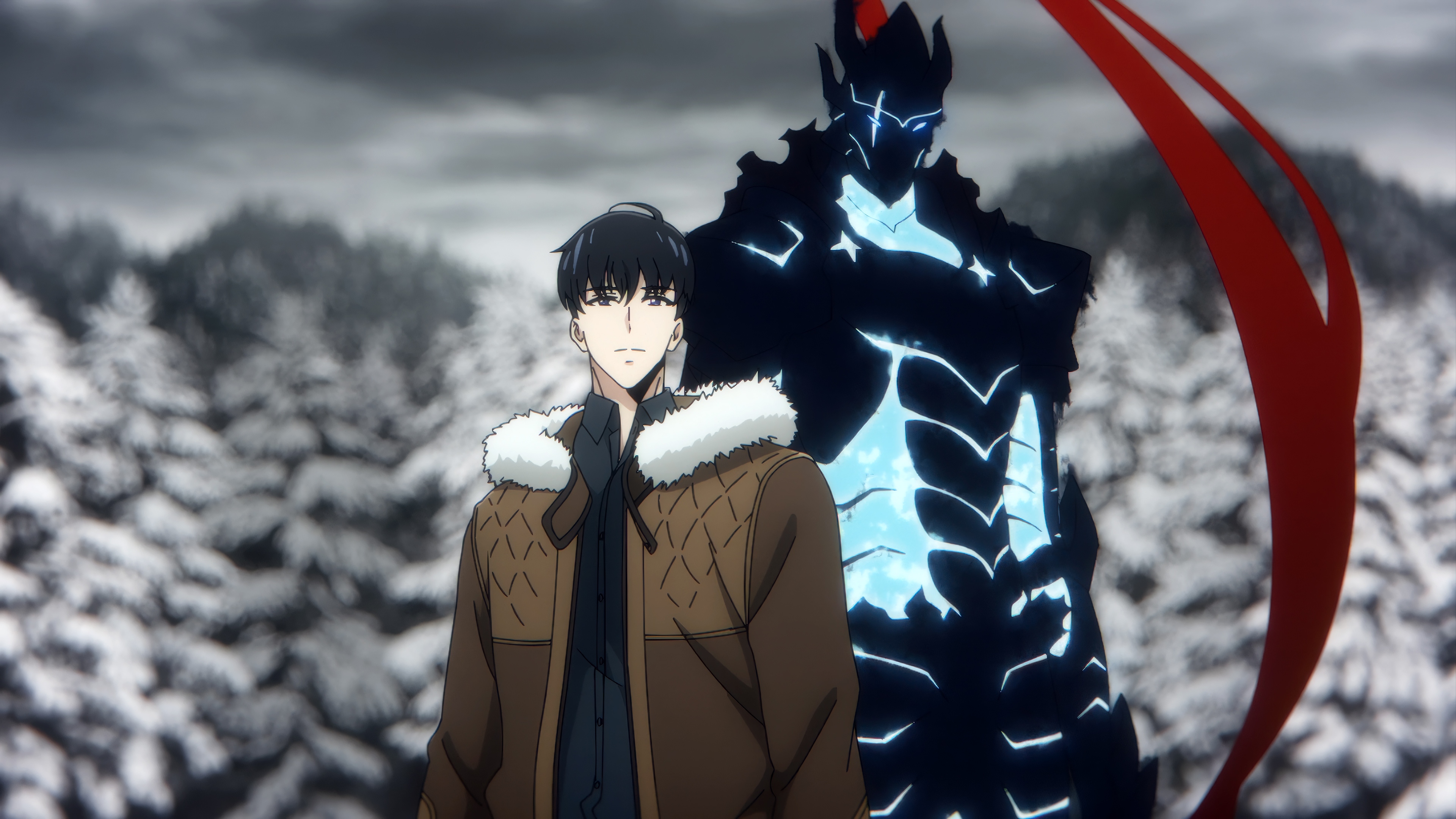 Sung Jin-Woo and Igris in Solo Leveling 4K HD Wallpaper