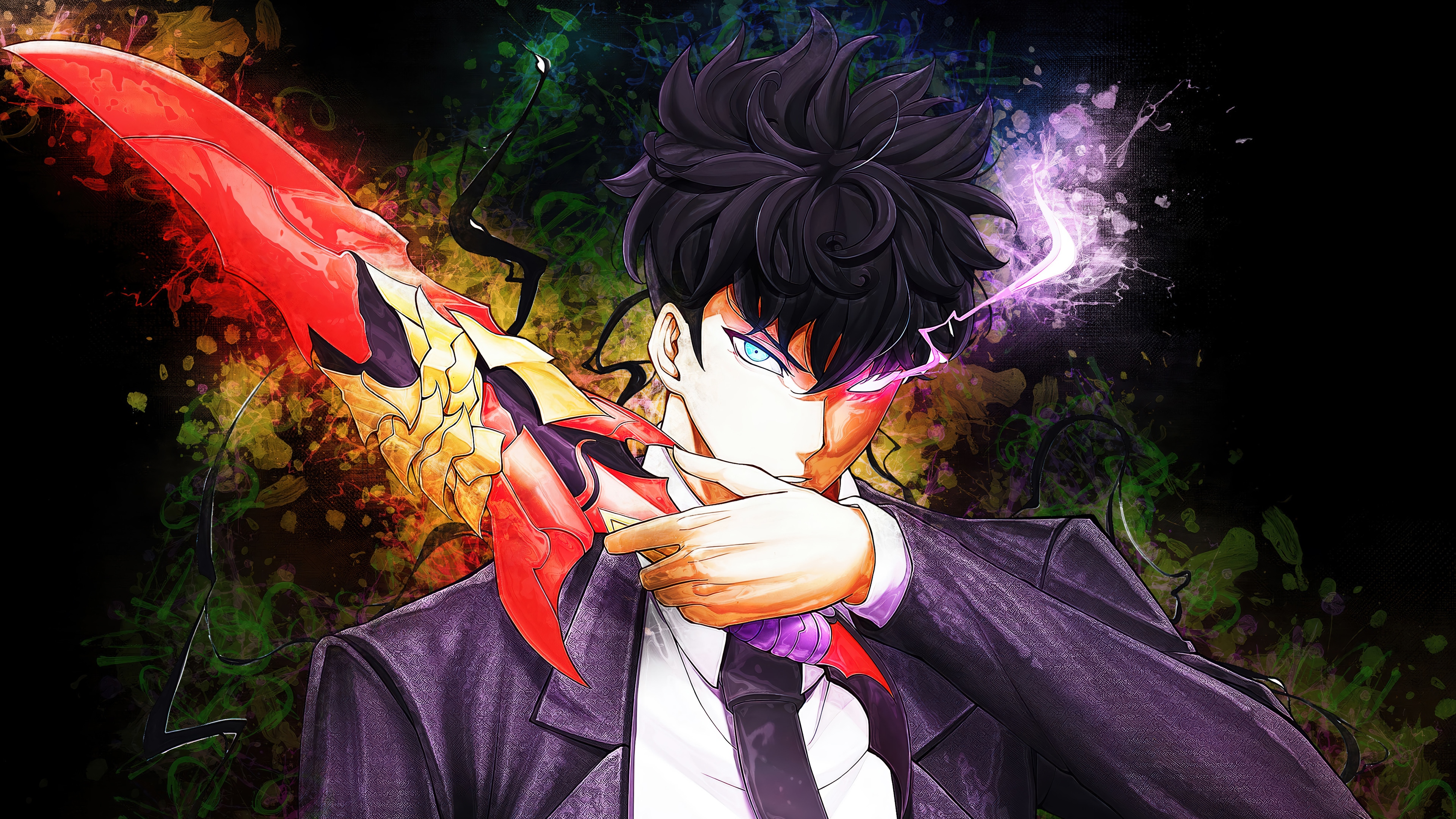 Sung Jin-Woo with a Red Dagger, Solo Leveling 4K HD Wallpaper