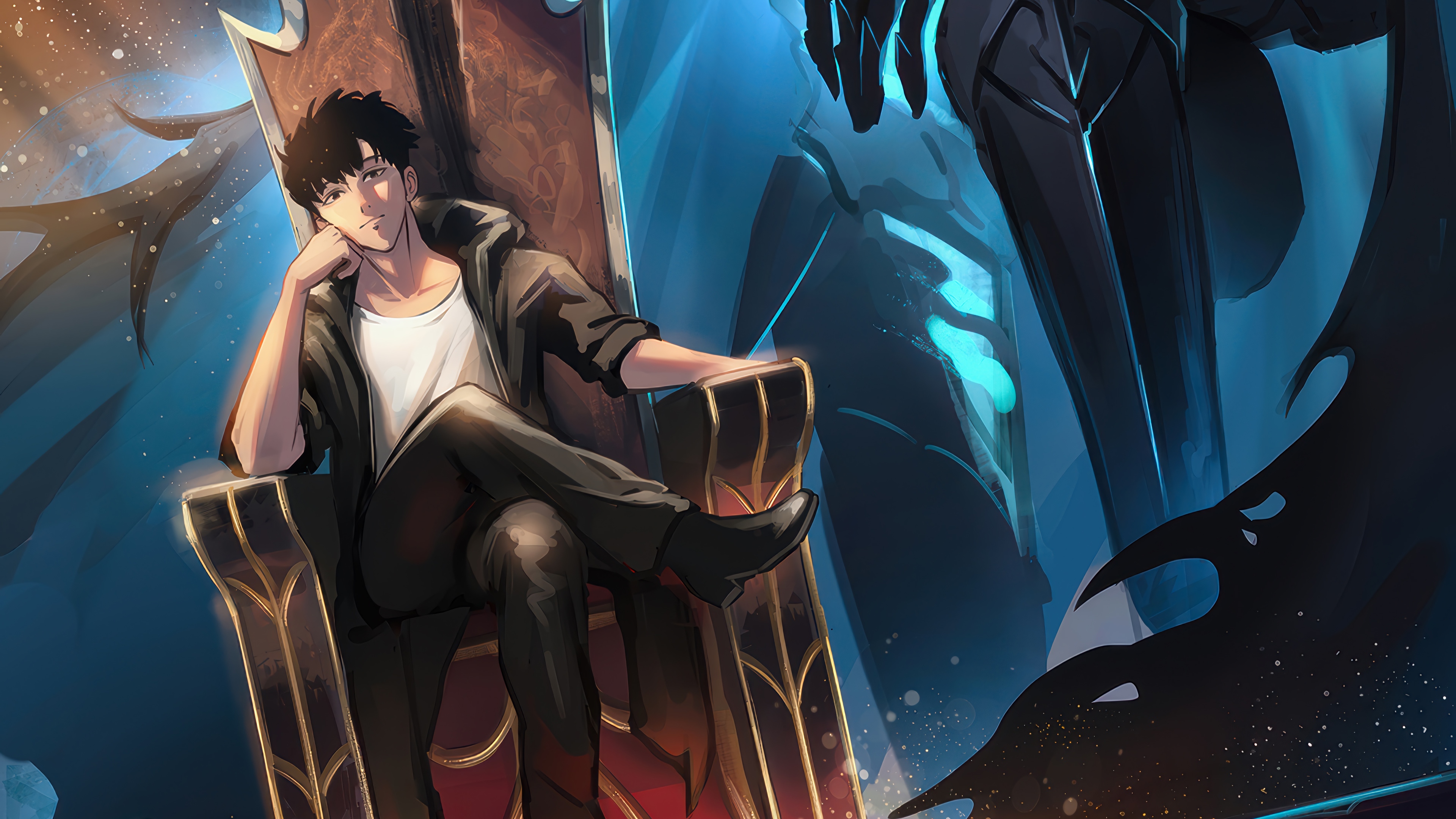 Sung Jin-Woo on a Throne HD Wallpaper