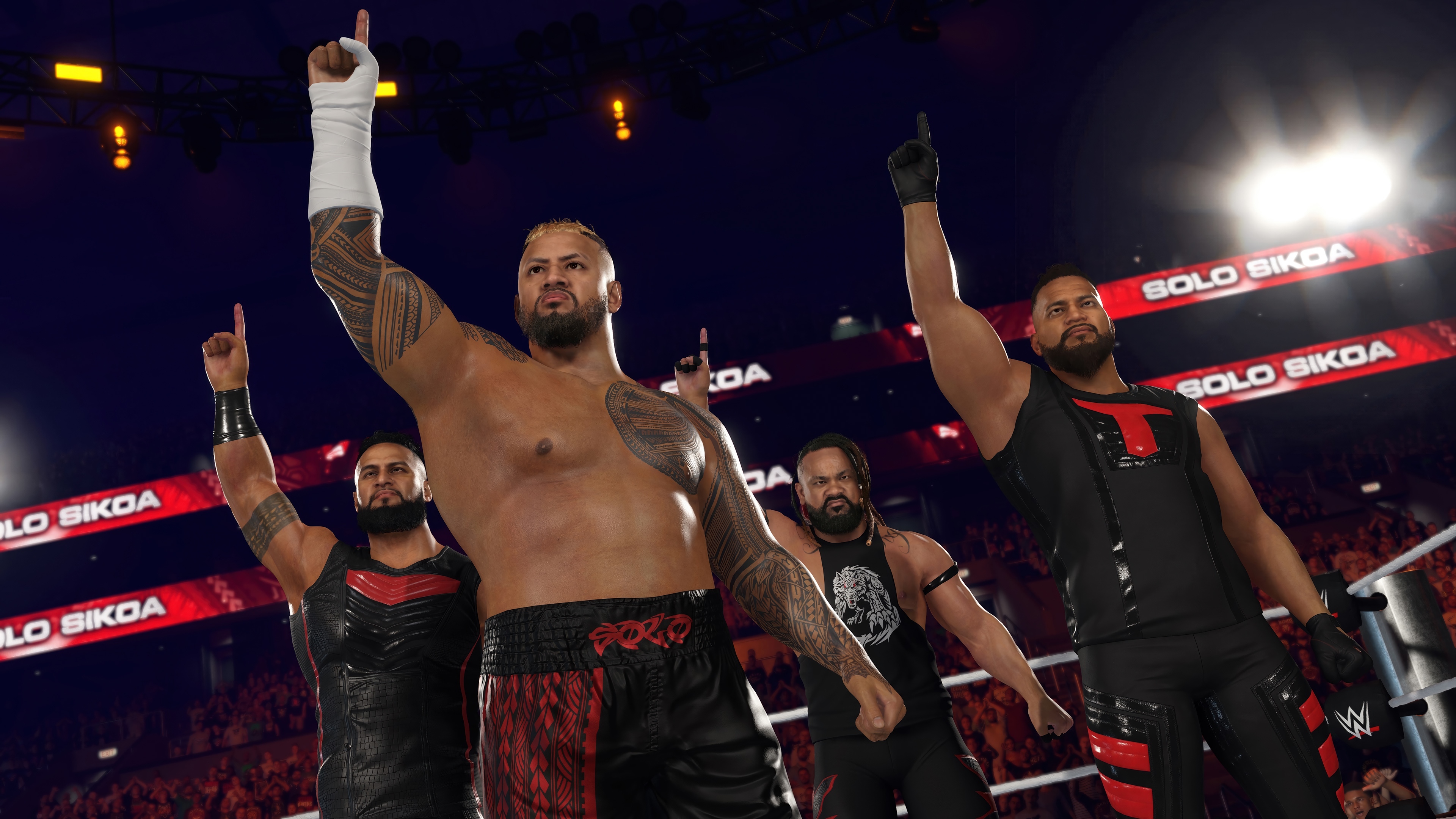 WWE 2K25: The Bloodline Wrestlers in Arena HD Wallpaper