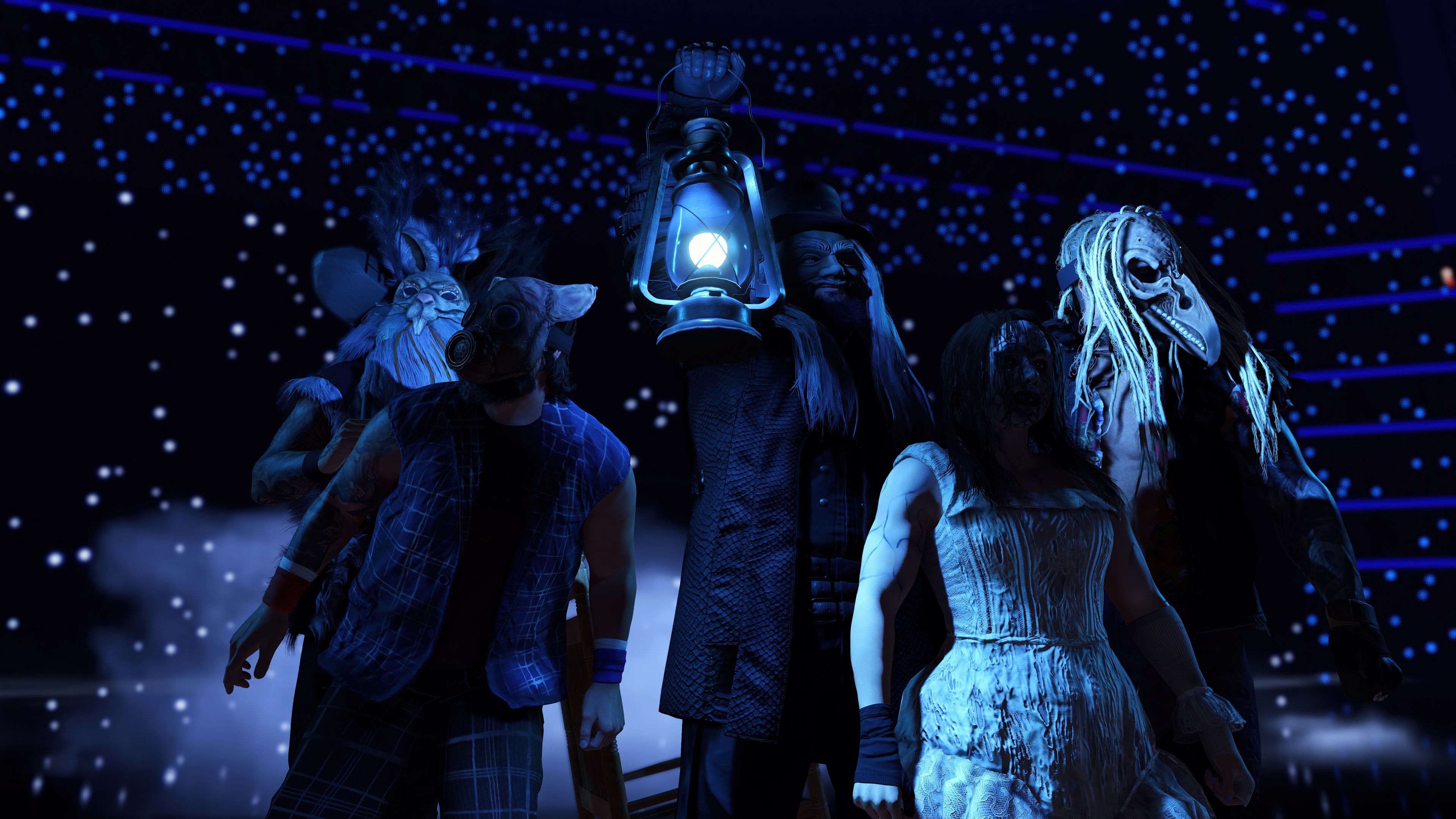 WWE 2K25 Wrestlers with Lantern HD Wallpaper