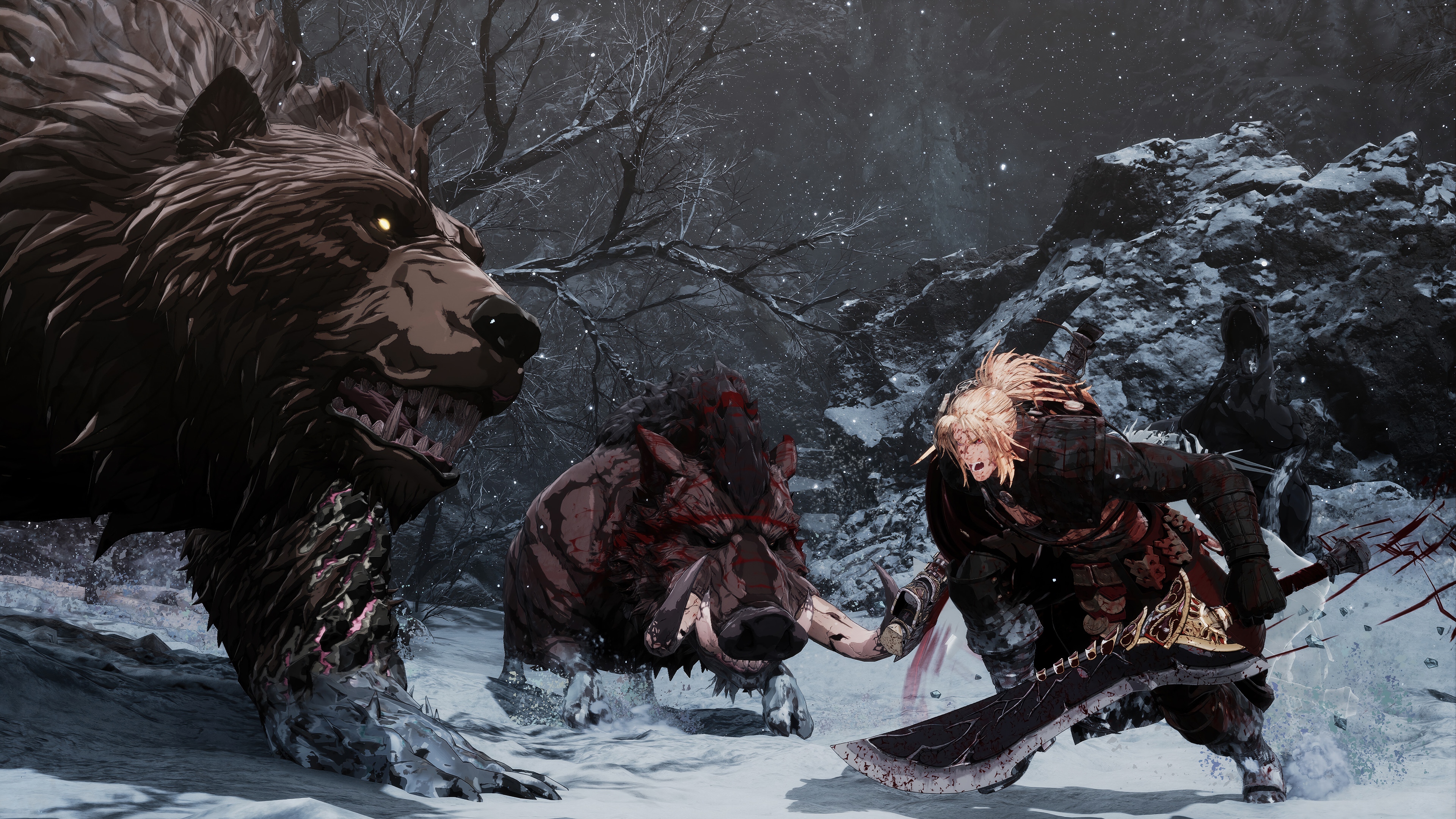 The First Berserker: Khazan in a snowy battle HD Wallpaper