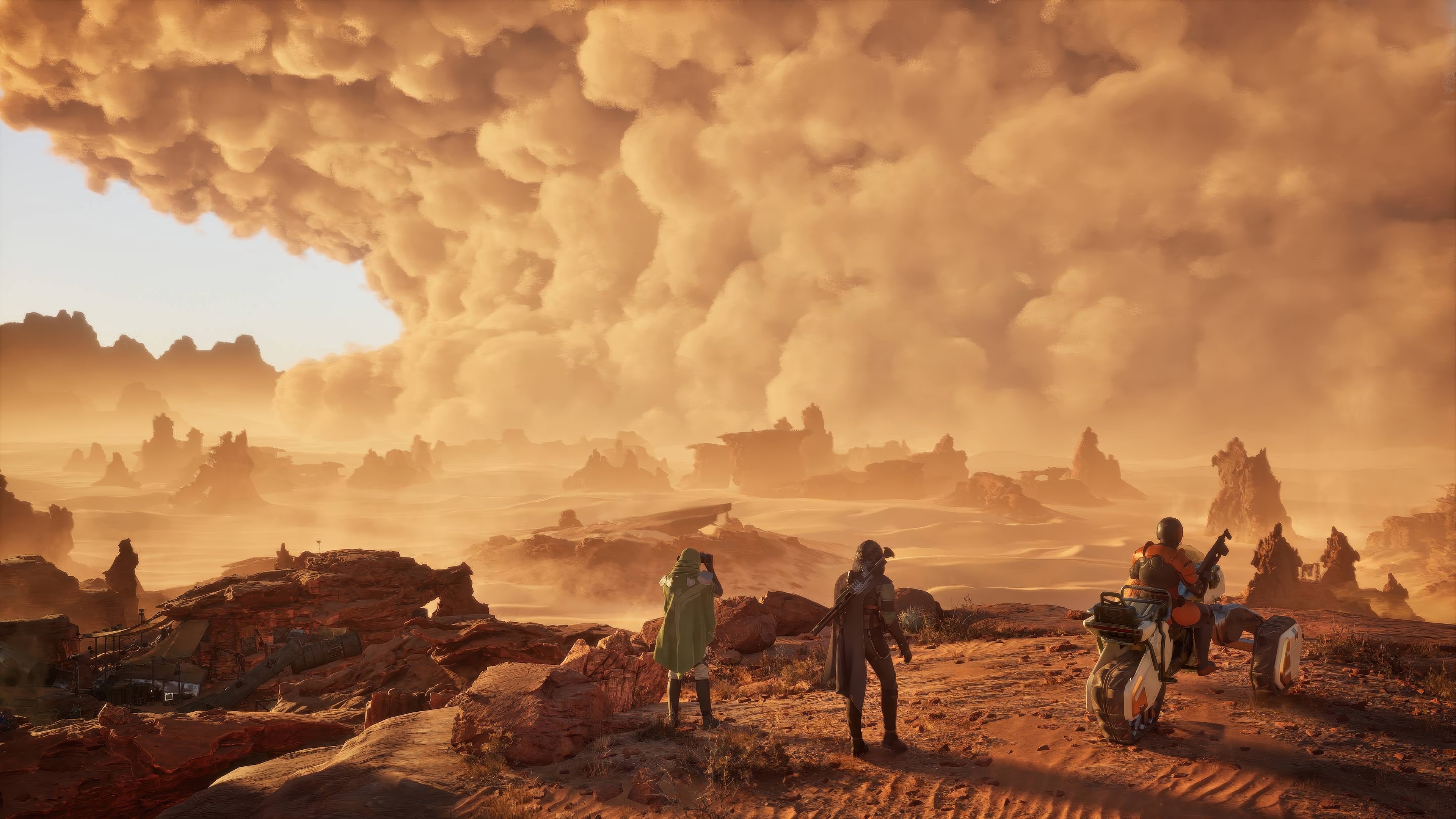 Dune: Awakening 4K desert landscape with sandstorm HD Wallpaper