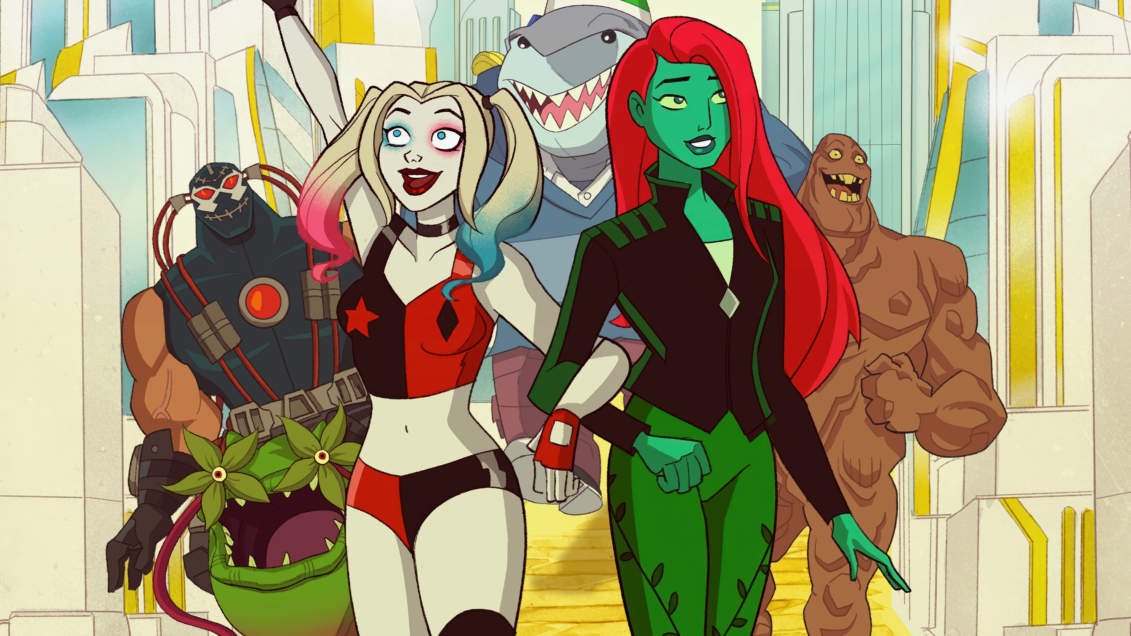 Harley Quinn, Poison Ivy, Bane, King Shark, Clayface 4K HD Wallpaper