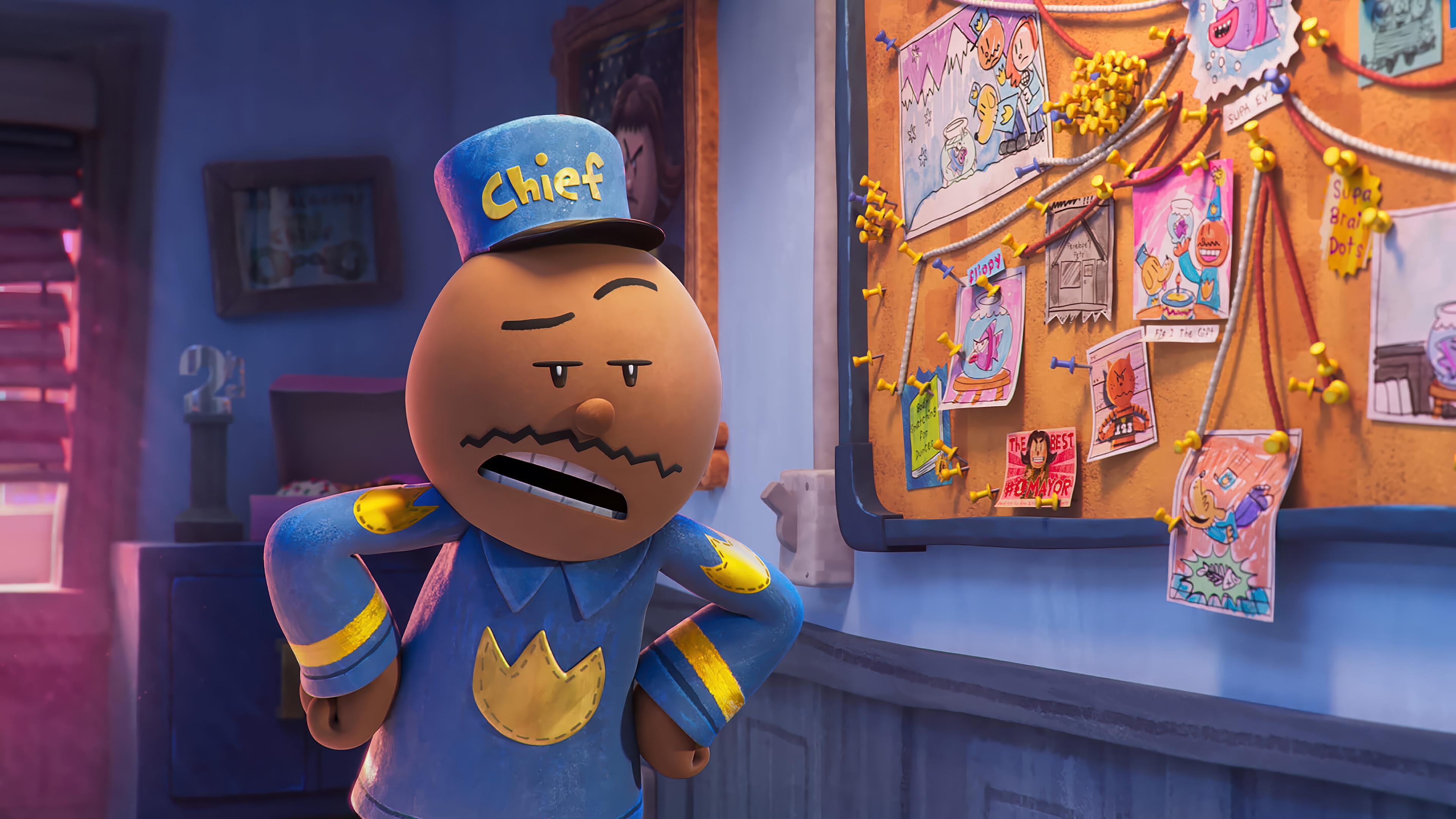 Dog Man Chief Looking at a Bulletin Board HD Wallpaper