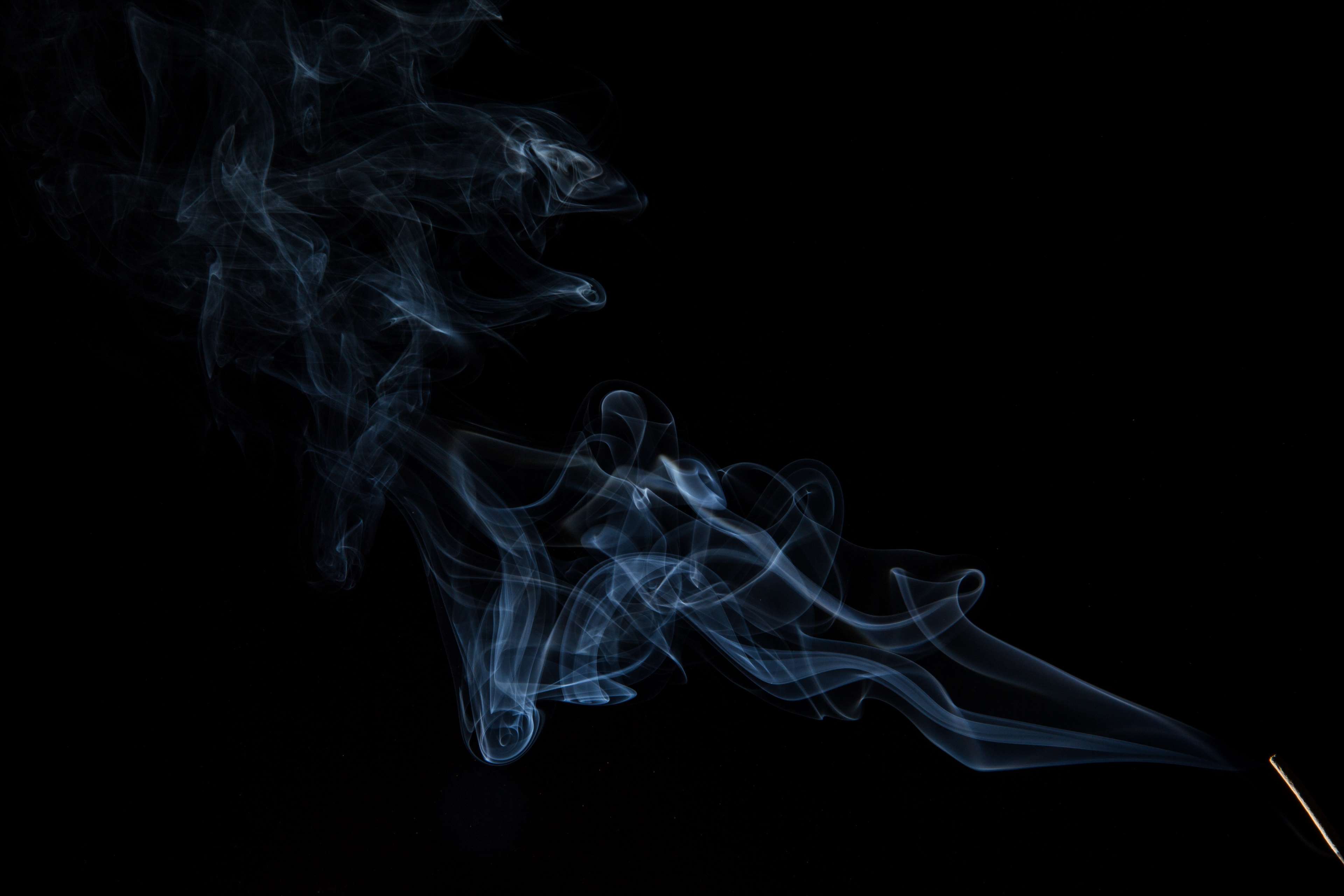 Dark smoke from incense stick 4K HD Wallpaper