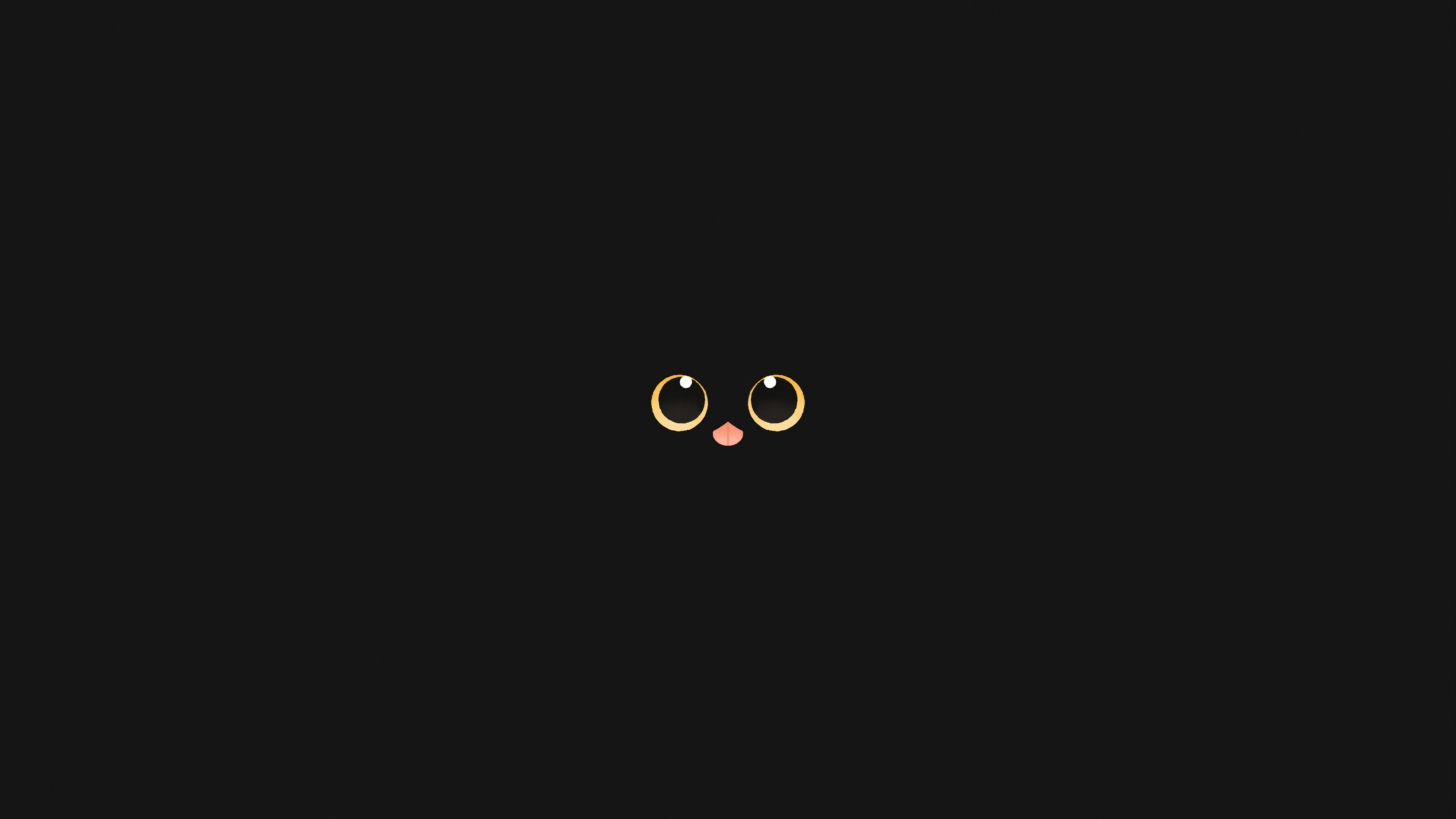 Cute Cat Eyes and Nose Minimalist 4K HD Wallpaper