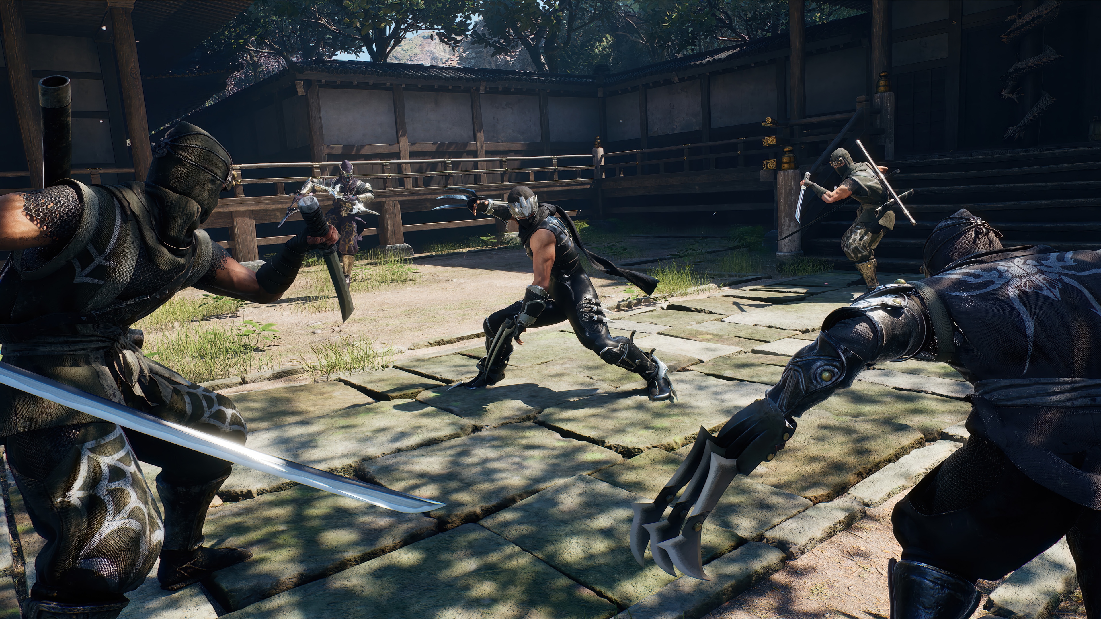 Ryu Hayabusa and ninjas in battle in 4K HD Wallpaper