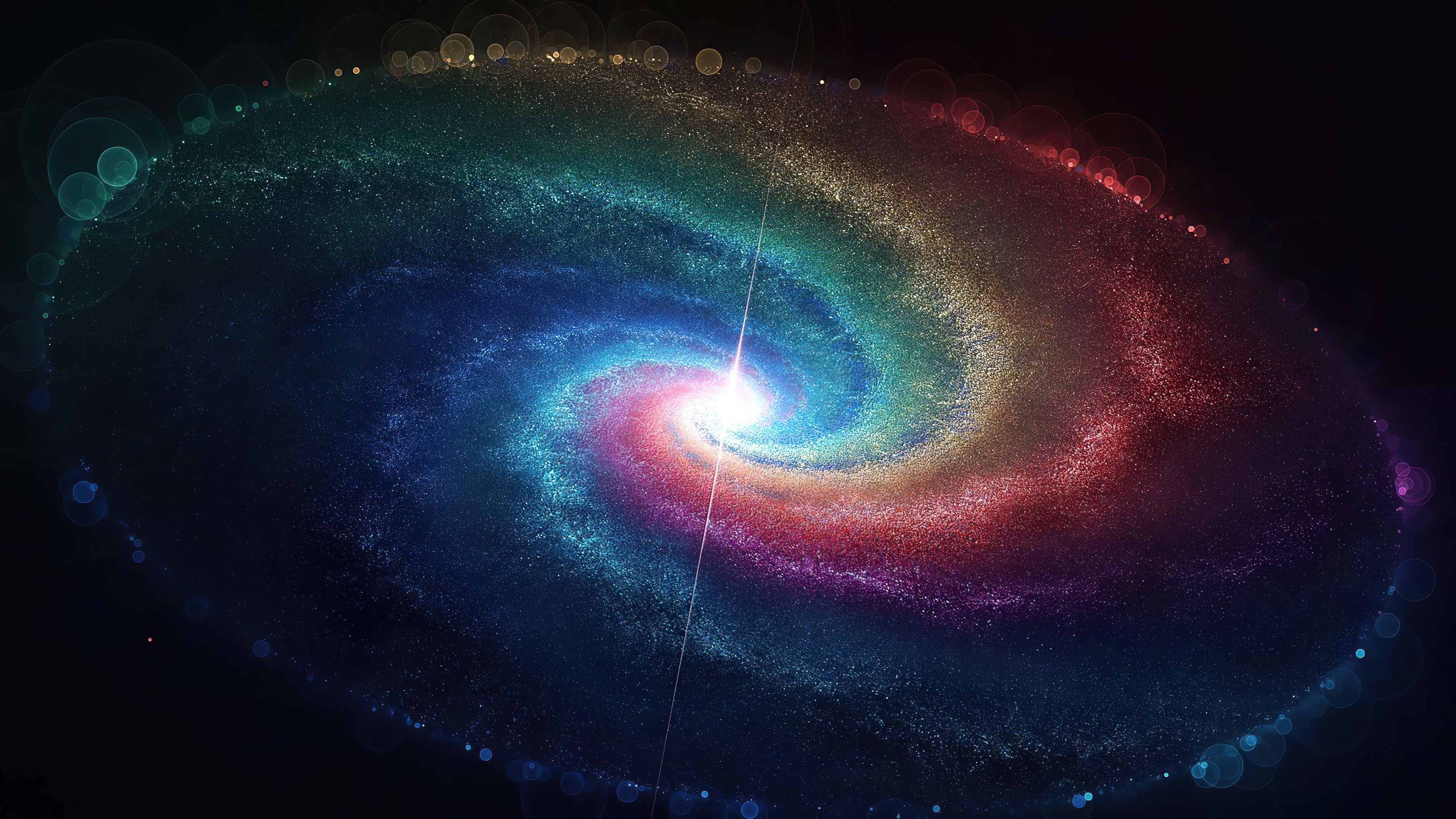 Colorful Spiral Galaxy in Space 4K HD Wallpaper