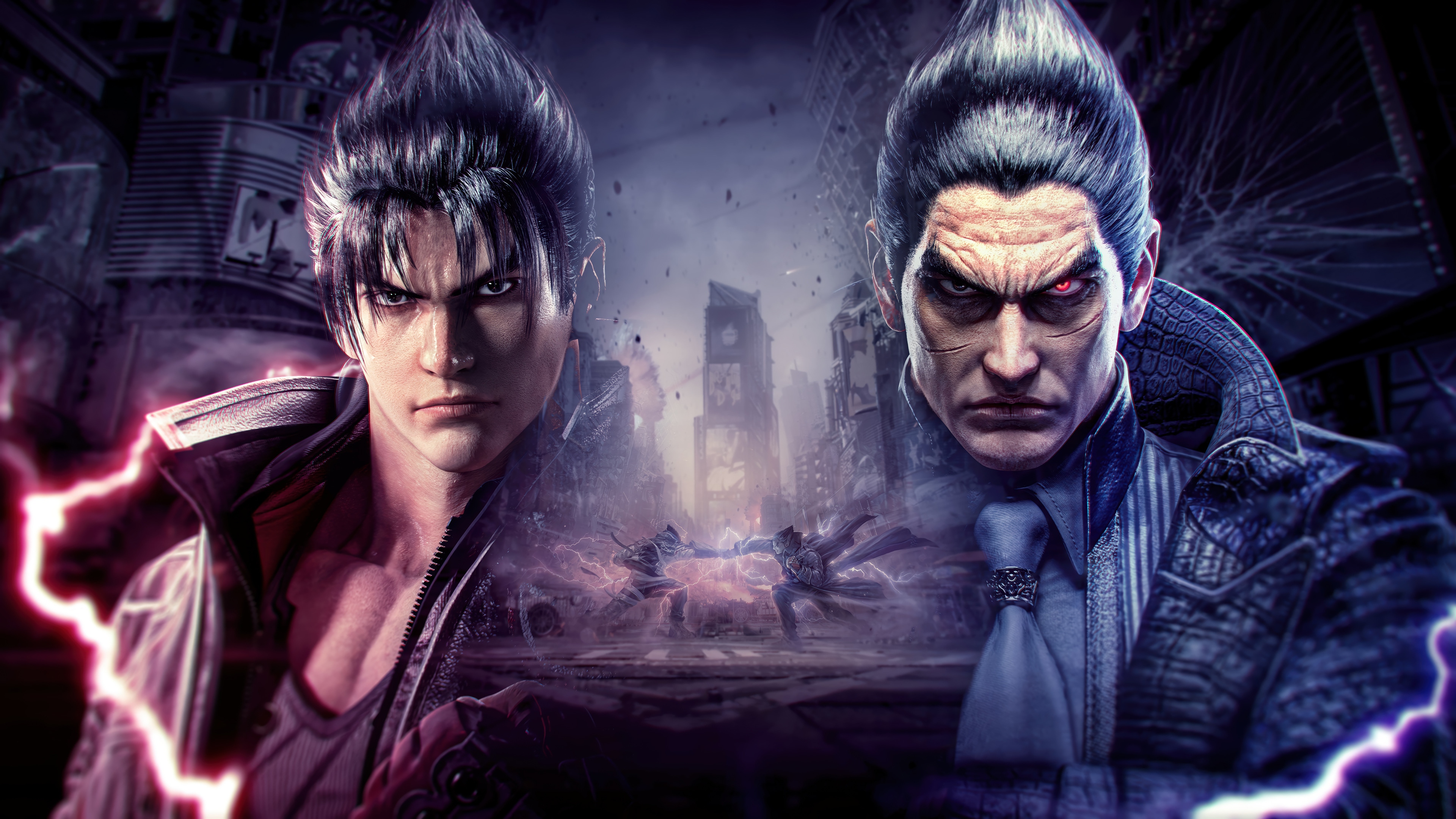 Jin Kazama and Kazuya Mishima in Tekken 8 4K HD Wallpaper