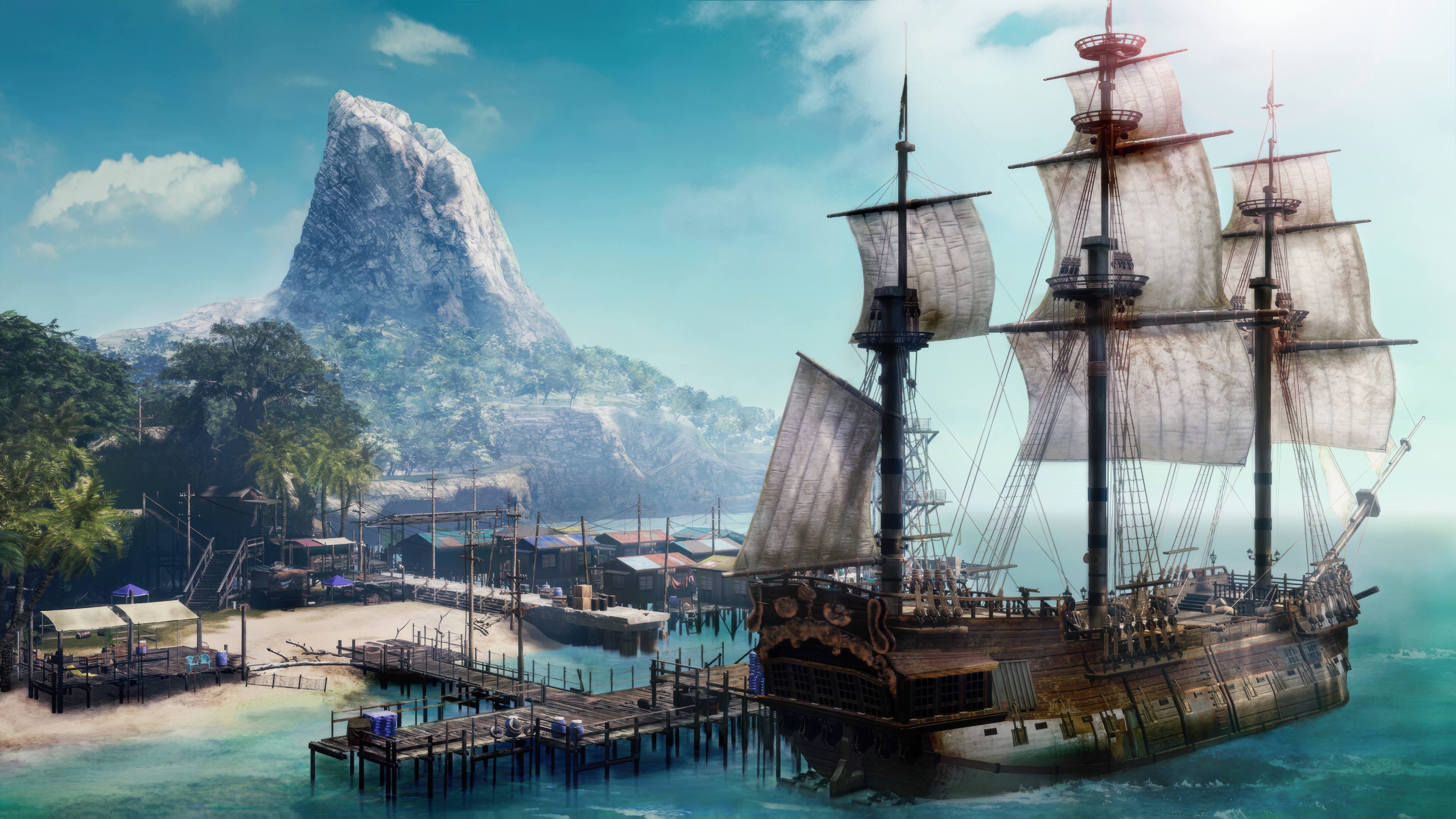Like a Dragon: Pirate Yakuza in Hawaii Pirate Ship 4K HD Wallpaper