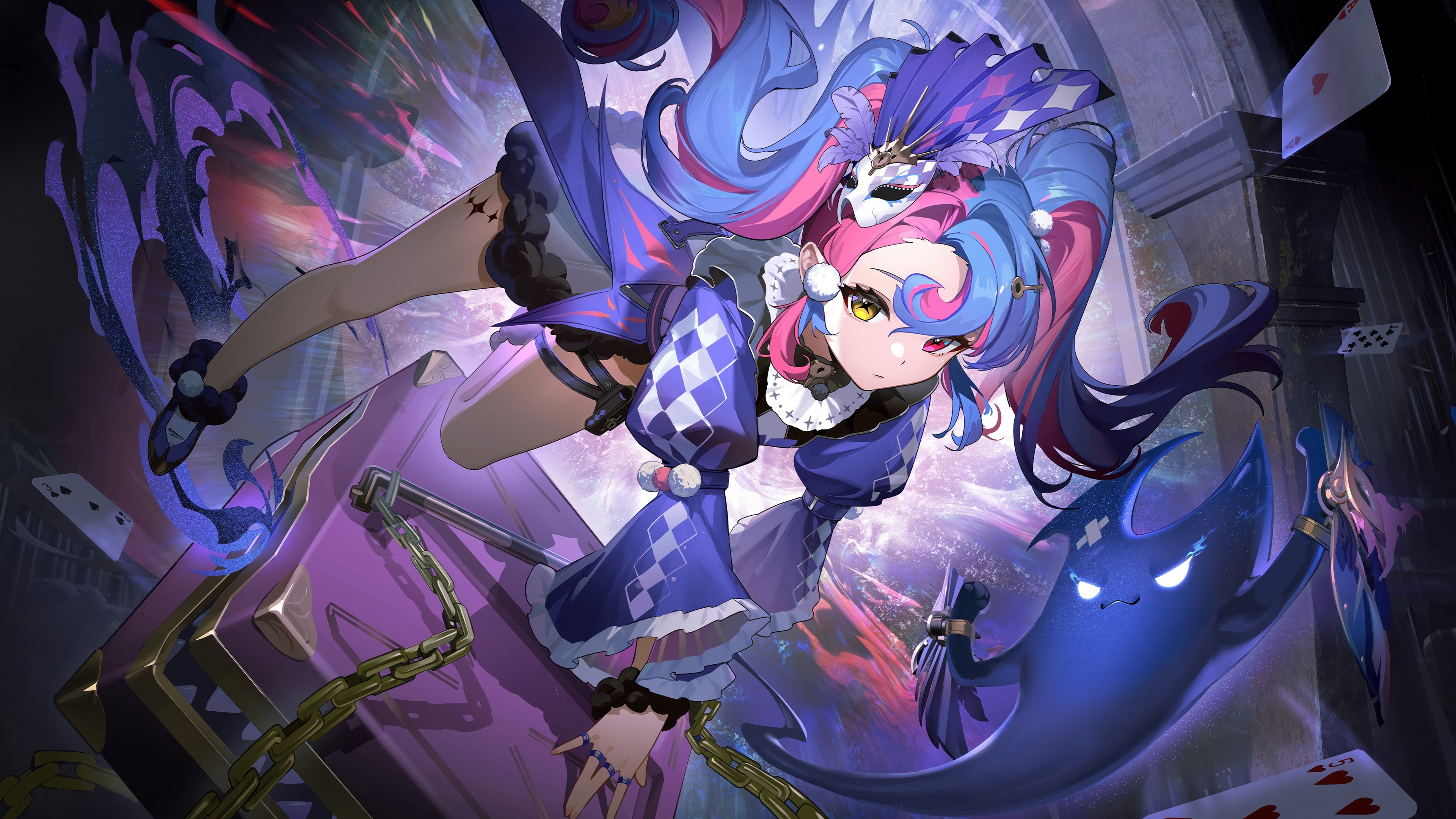 Wuthering Waves 4K Artwork of a Jester Girl and Ghost HD Wallpaper
