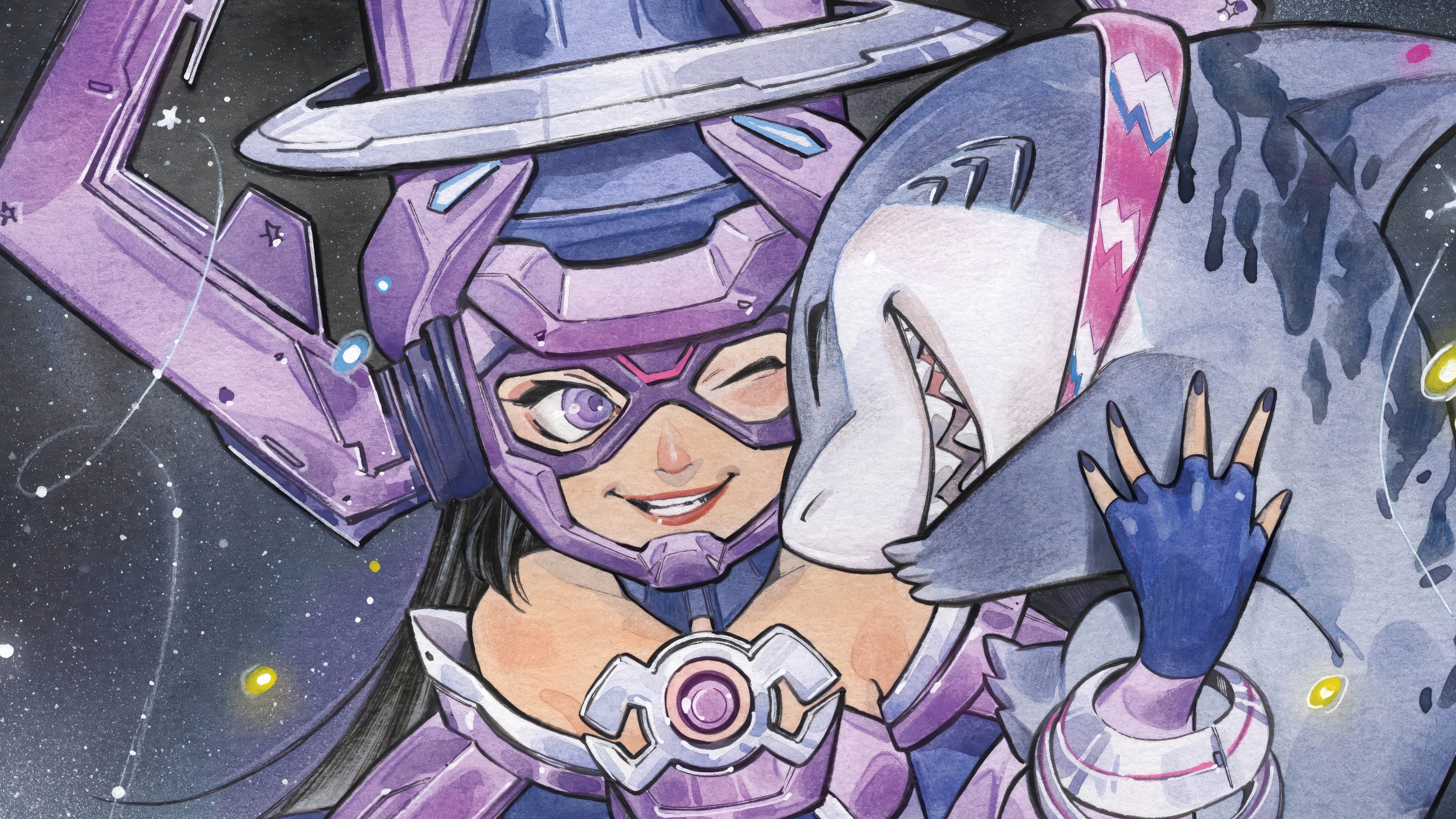 Galacta and Jeff the Land Shark in Marvel Rivals 4K HD Wallpaper