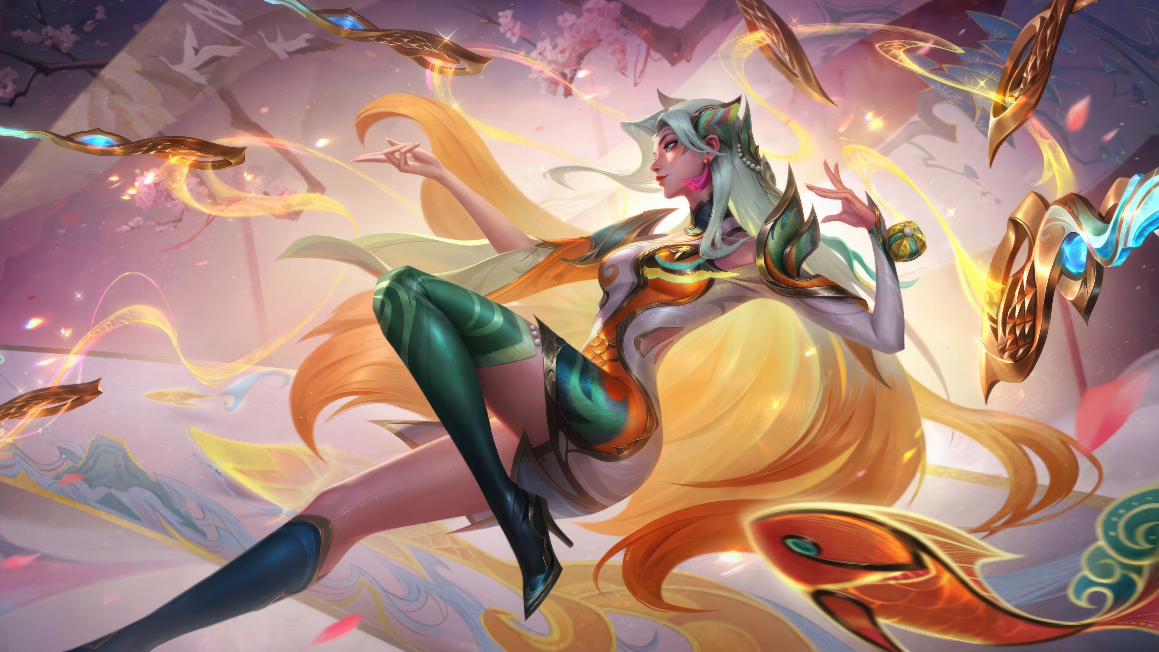 Irelia Celestial Embroidery Splash Art 4K HD Wallpaper