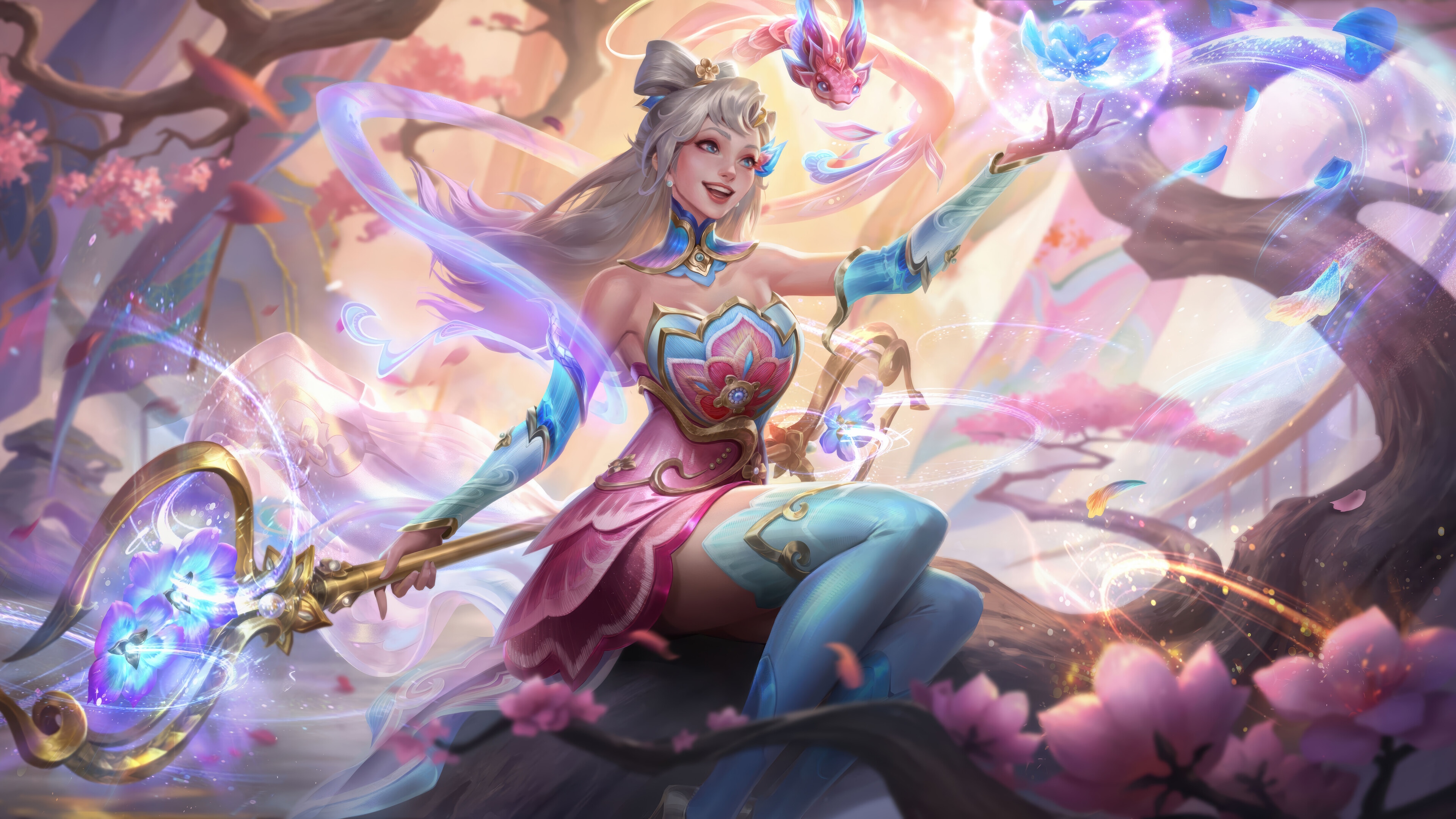 Lux Celestial Embroidery Splash Art 4K HD Wallpaper