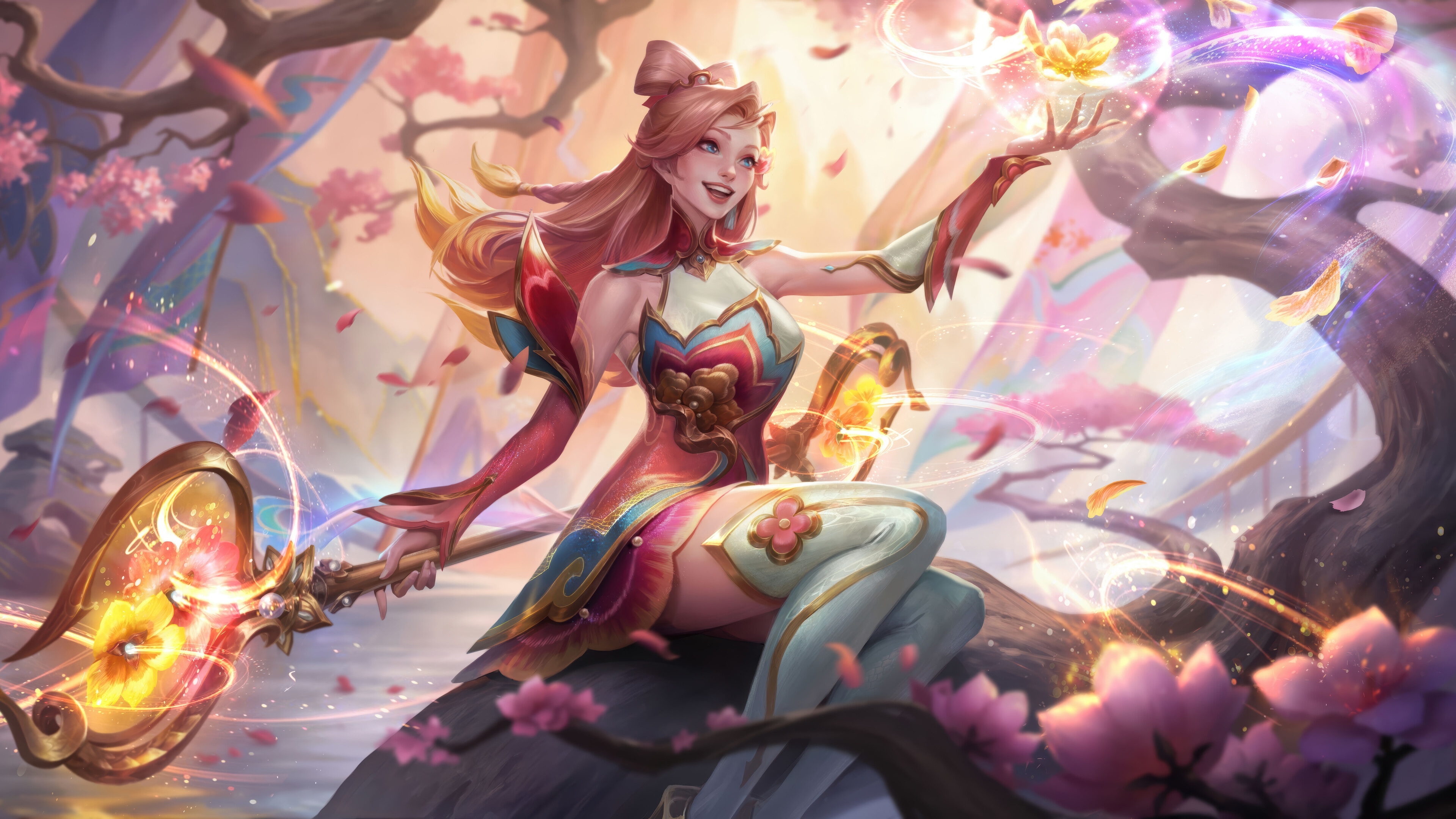 Lux Celestial Embroidery League of Legends Splash Art 4K HD Wallpaper