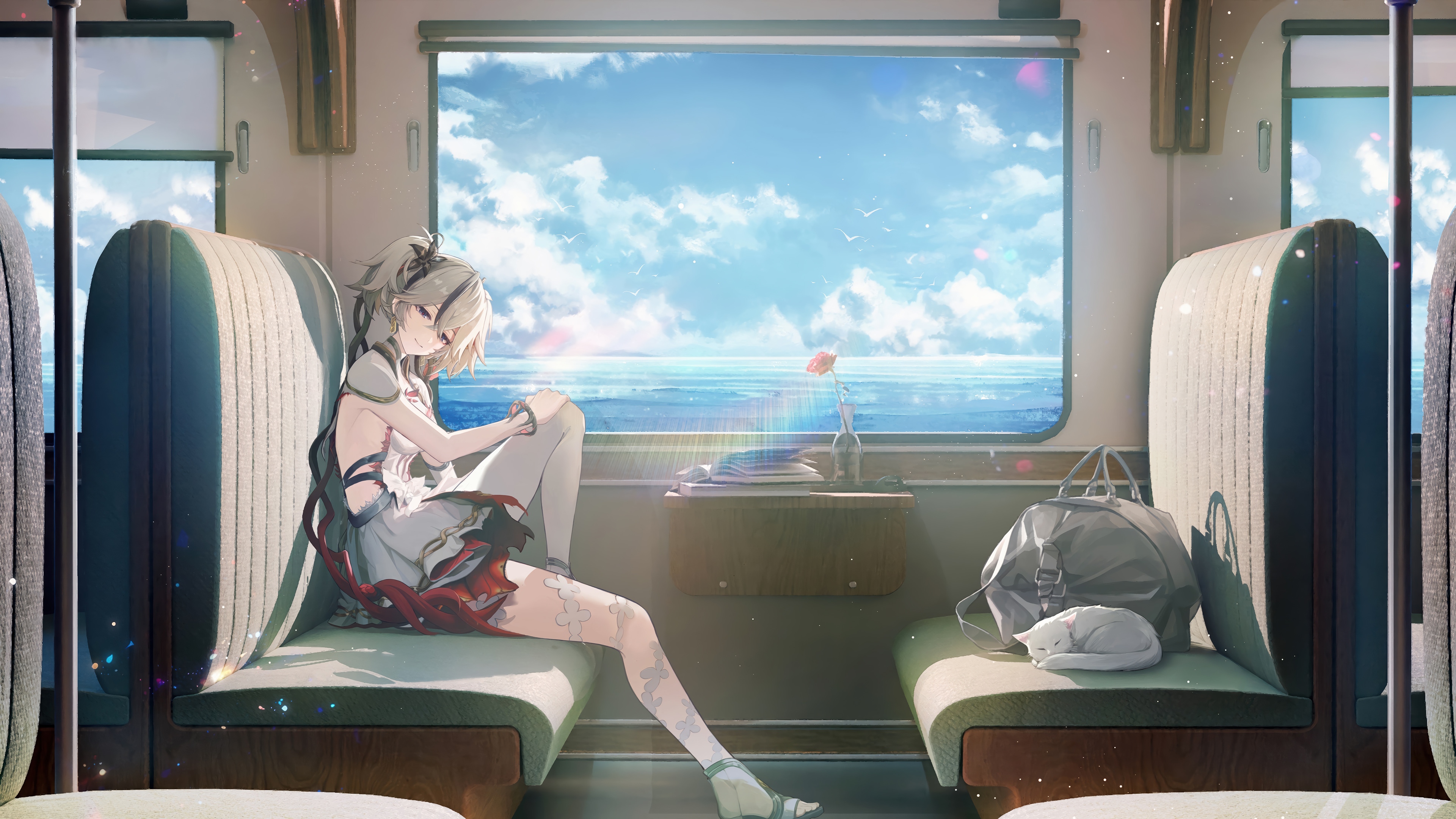 Camellya from Wuthering Waves on a Train HD Wallpaper