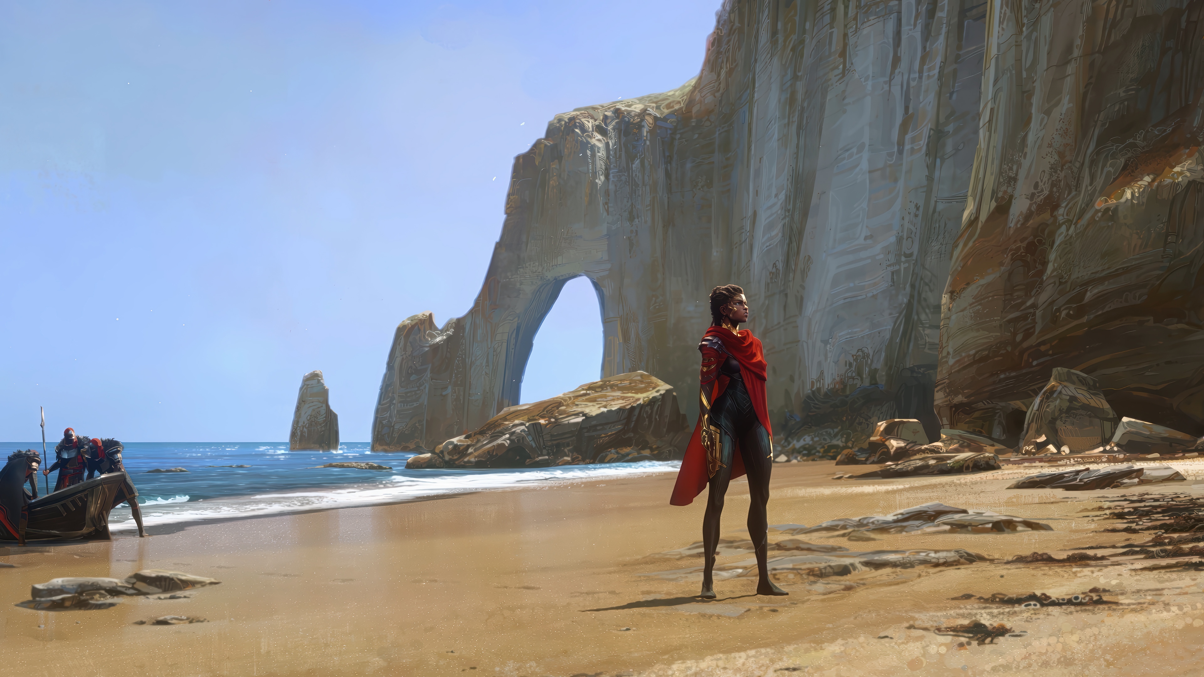 Mel from League of Legends on a beach HD Wallpaper