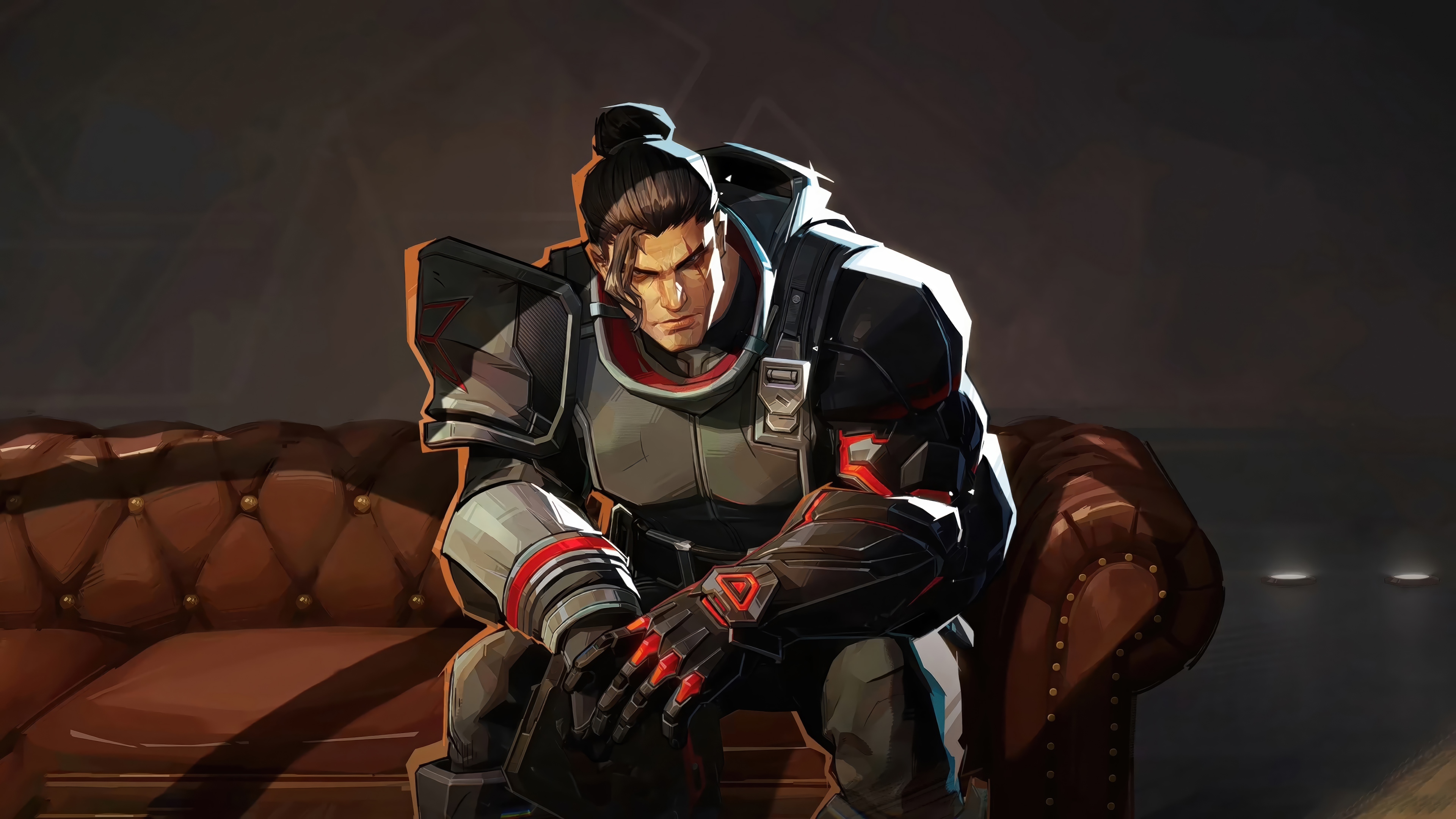 Winter Soldier sitting on a couch HD Wallpaper